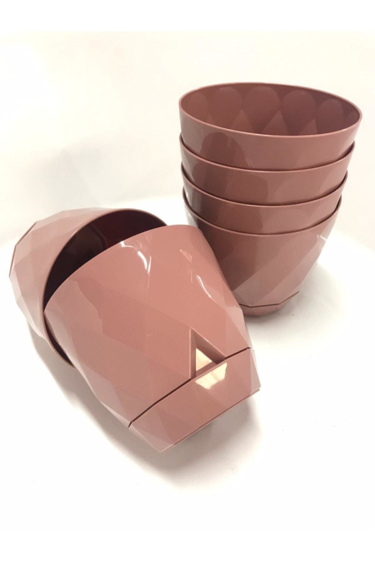 Karasu plastık 6 Adet Yakamoz Saksı 1 No Çiçek Saksısı - Prizma Saksı - 0 .65 Lt