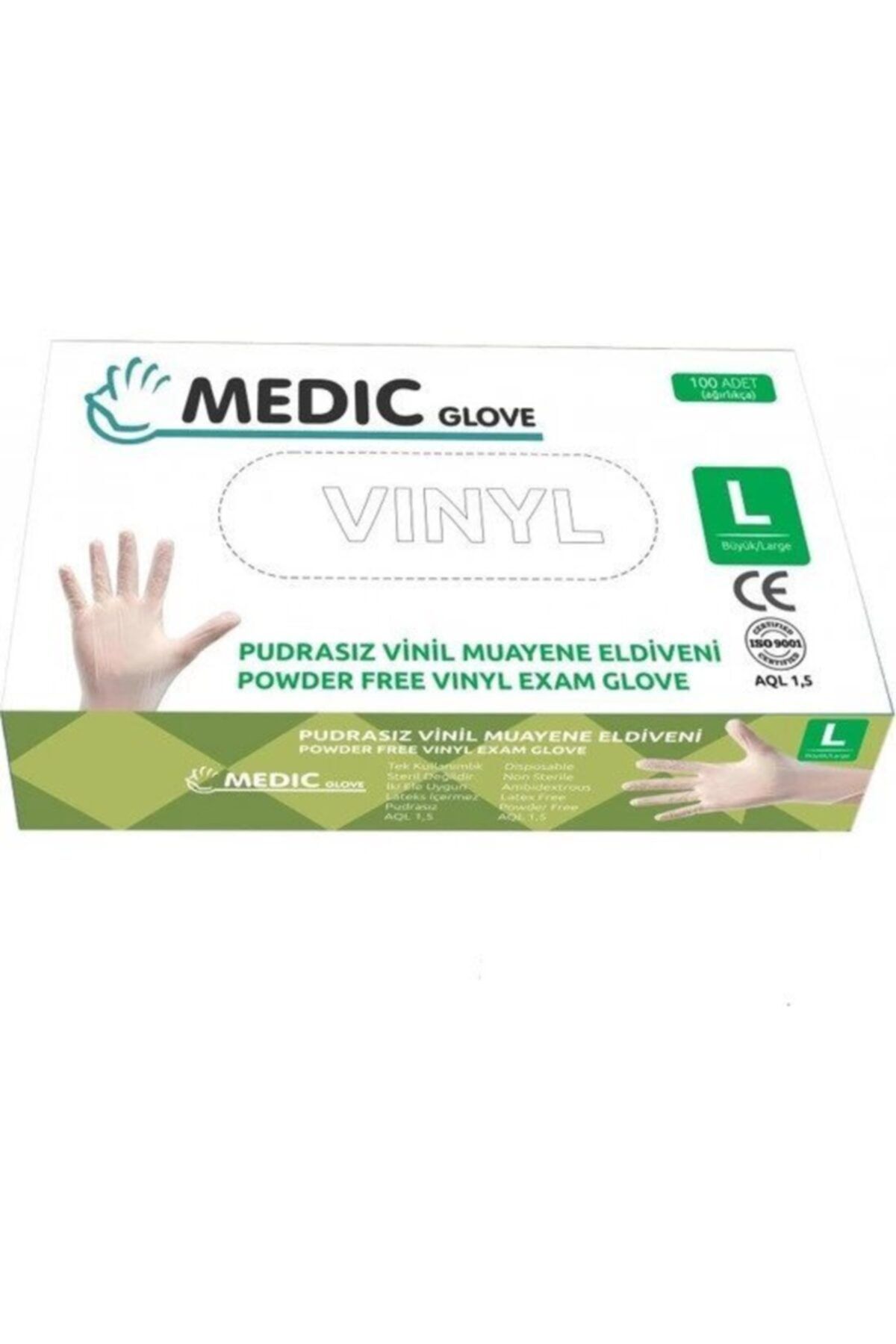 Medic Glove Medıc Glove Şeffaf Pudrasız Vinil Muayene Eldiveni (large) 100'lü X 10 Paket