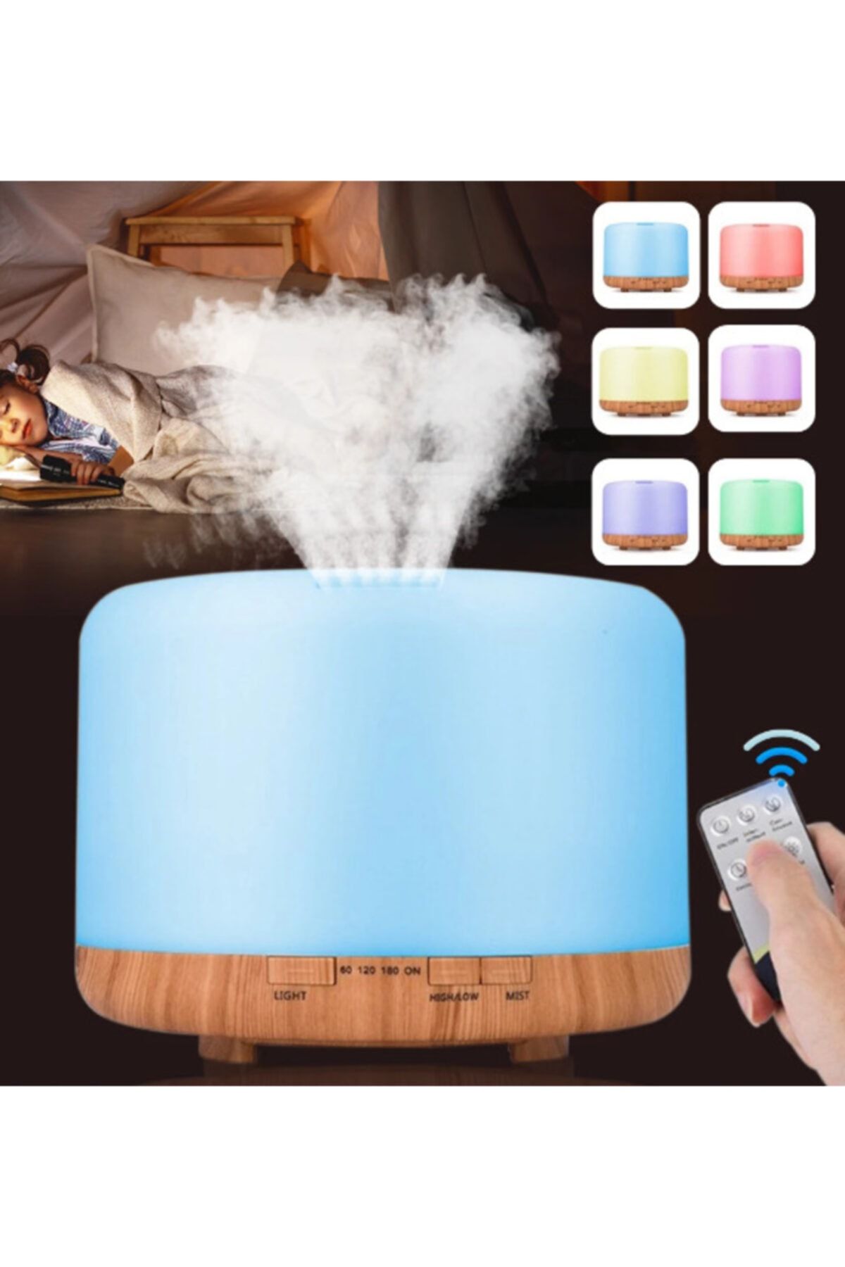 TeknoExpress 500 Ml Humidifier Ortam Dezenfeksiyon Ve Şık Buhar Makinesi Hava Nemlendirici Ve Aroma Difüzörü