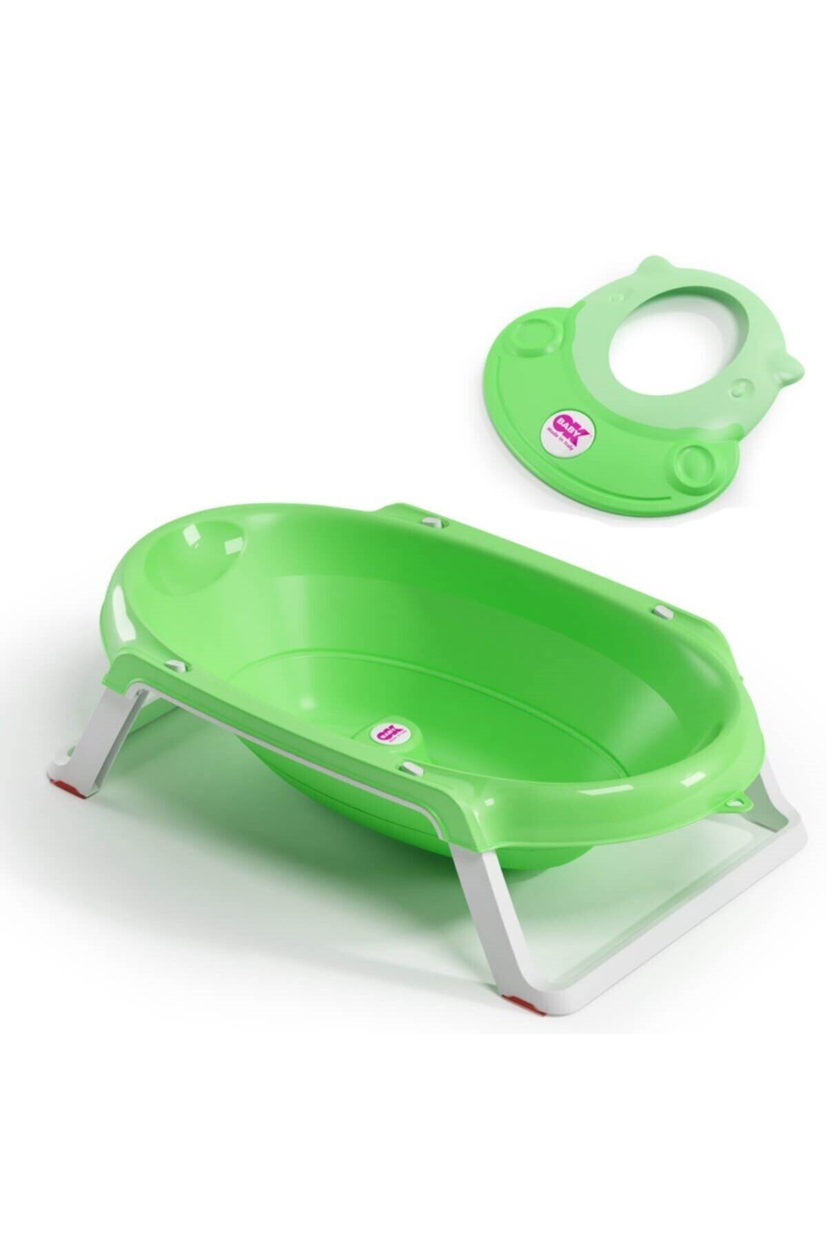 OK Baby Okbaby Onda Slim Katlanır Bebek Küveti & Hippo Banyo Siperliği / Yeşil