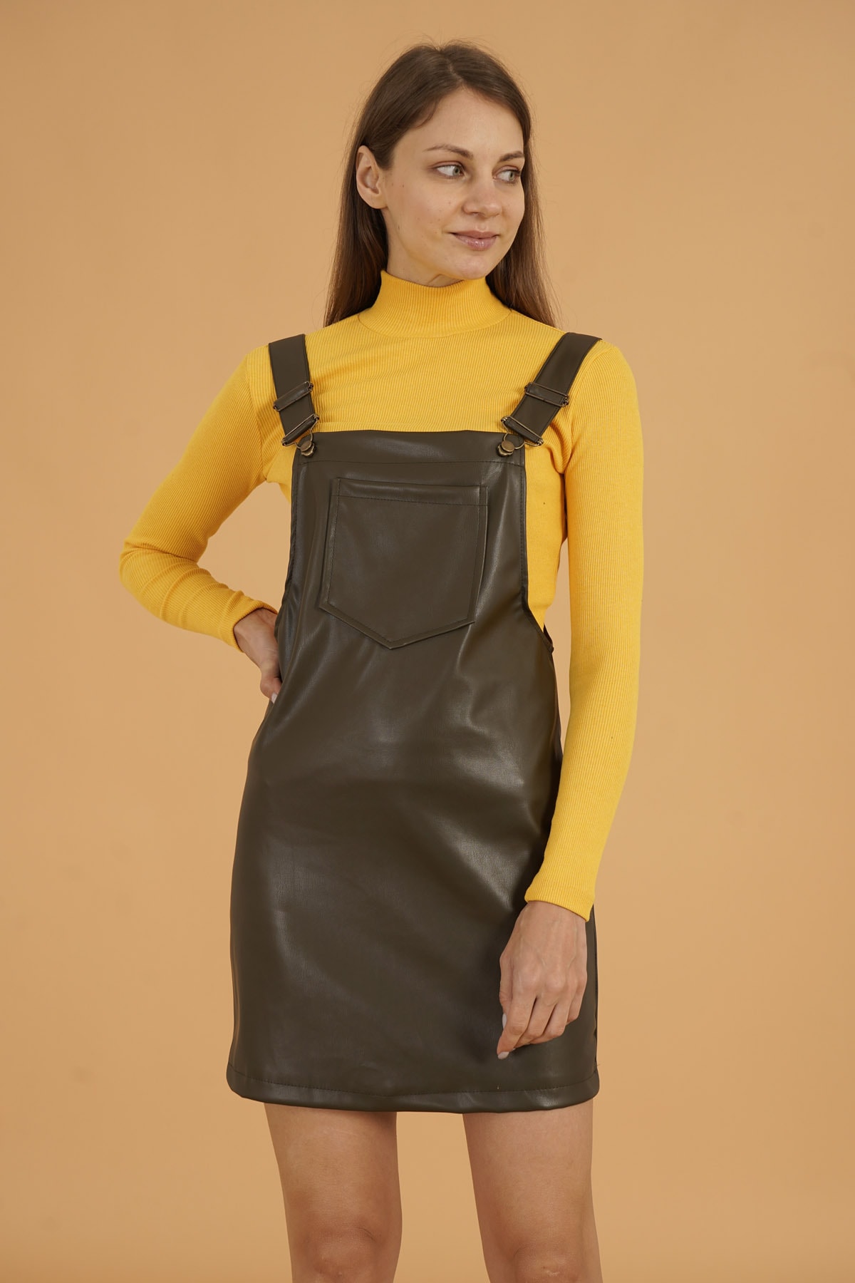 MissVina K-50038 Y Deri Slopet Elbise