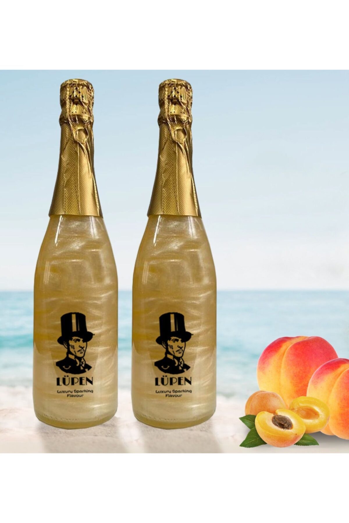 Lüpen Alkolsüz Simli Lux Şeftali Kayısı Aromalı 750 Ml 2 Adet