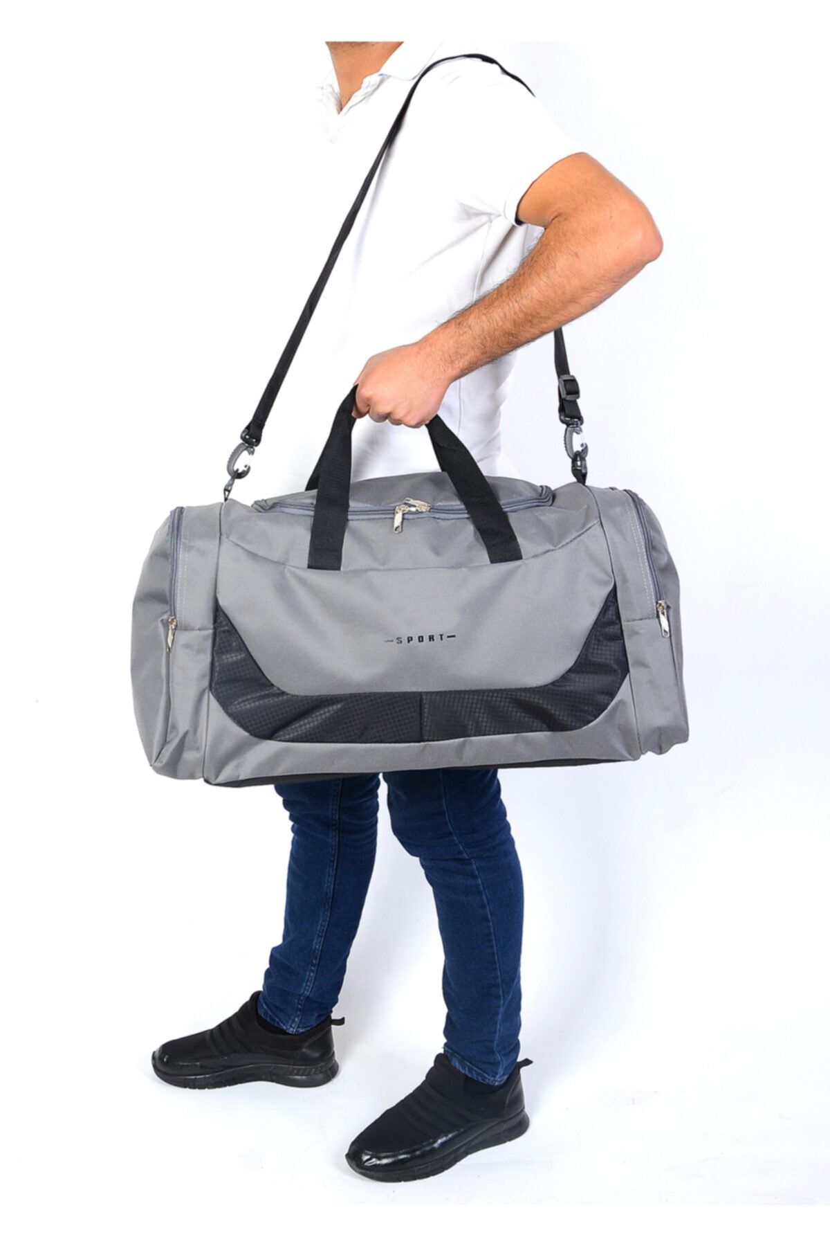 OBAY LİFE Full Astarlı Petli Gri Spor Çantası