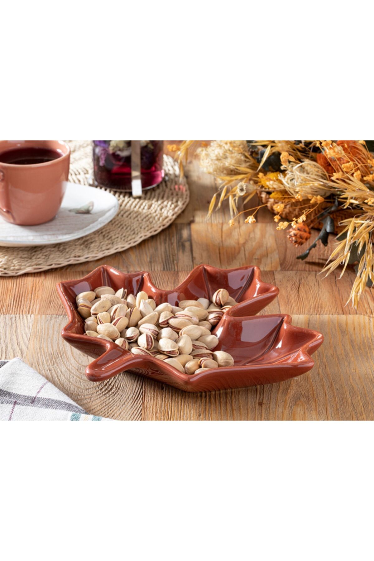 English Home Plane Seramik Çerezlık 23x23 Cm Koyu Kiremit