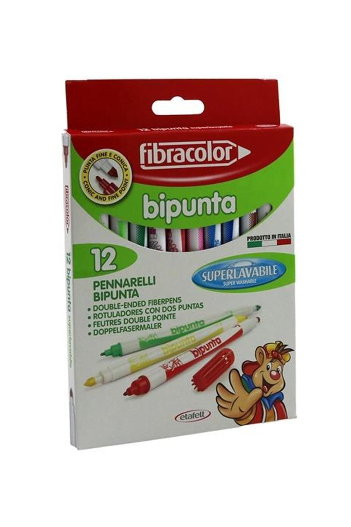 Fibracolor Bipunta 12 Renk Kuru Boya Kalemi