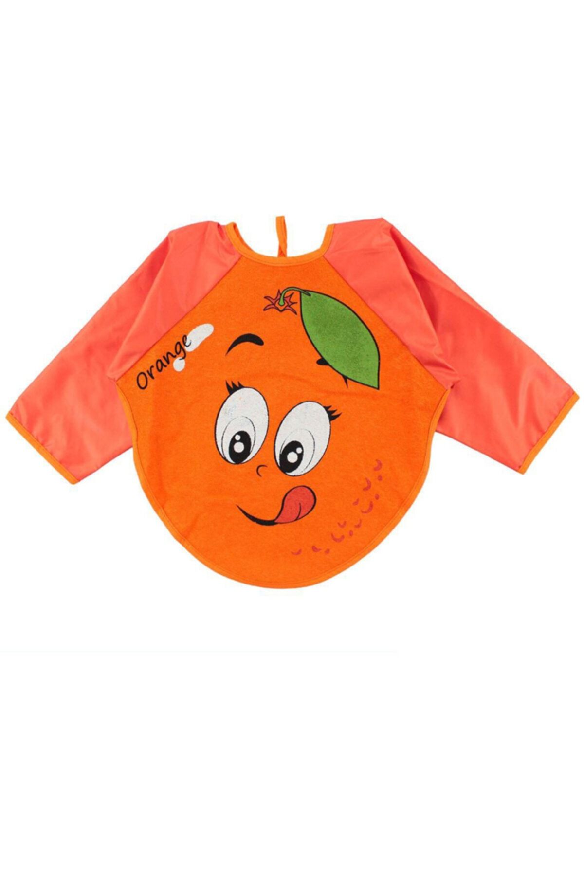 Bebelop Portakal Motif Kollu Bebek Mama Önlüğü 6707