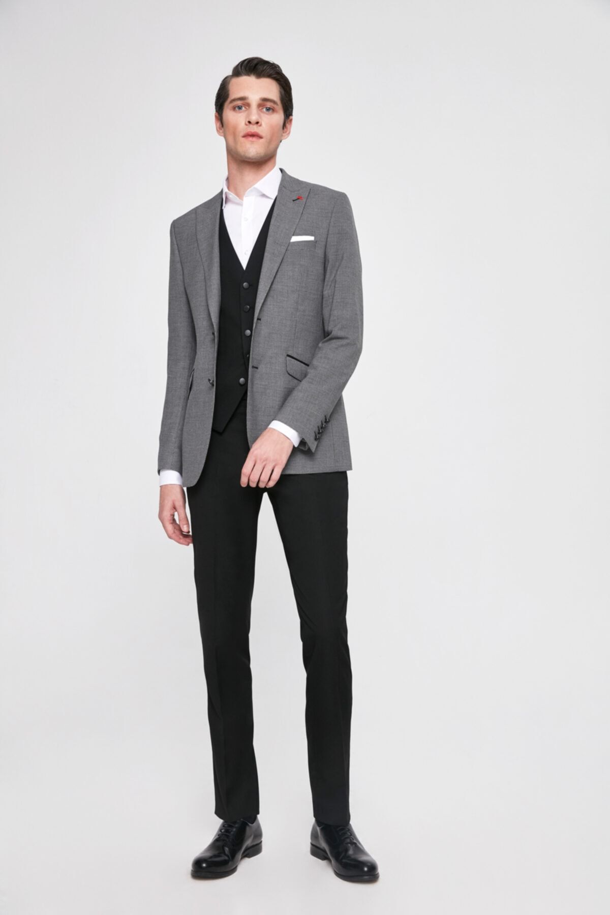 Twn Twn Slim Fit Gri Kaz Ayağı Kombinli Takım Elbise
