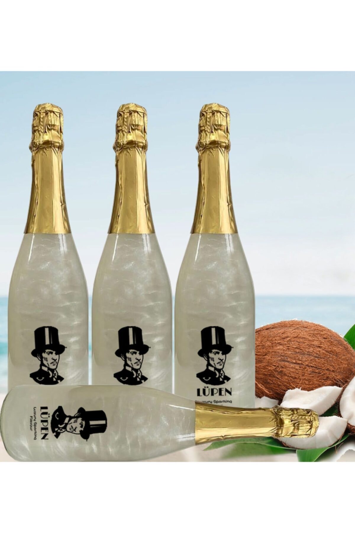 Lüpen Simli Lux Coconat Aromalı 750 Ml Alkolsüz Gazlı İçecek 4 Adet