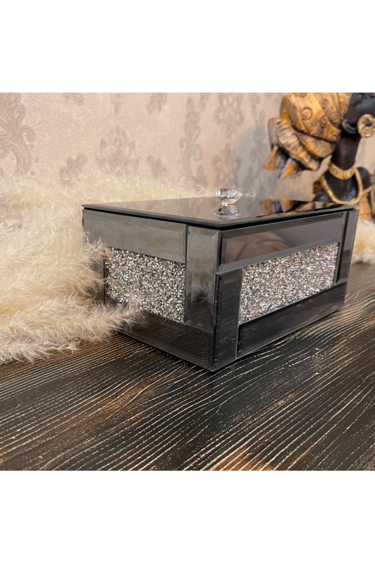 Feretti Lüks Takı Kutusu Black Aynalı Model