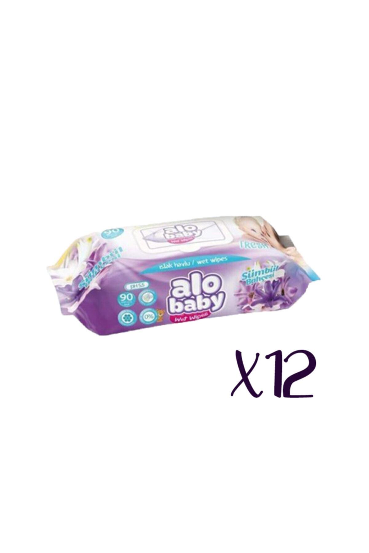 Alobaby Alo Baby Islak Havlu 90lı X12 Adet Sümbül