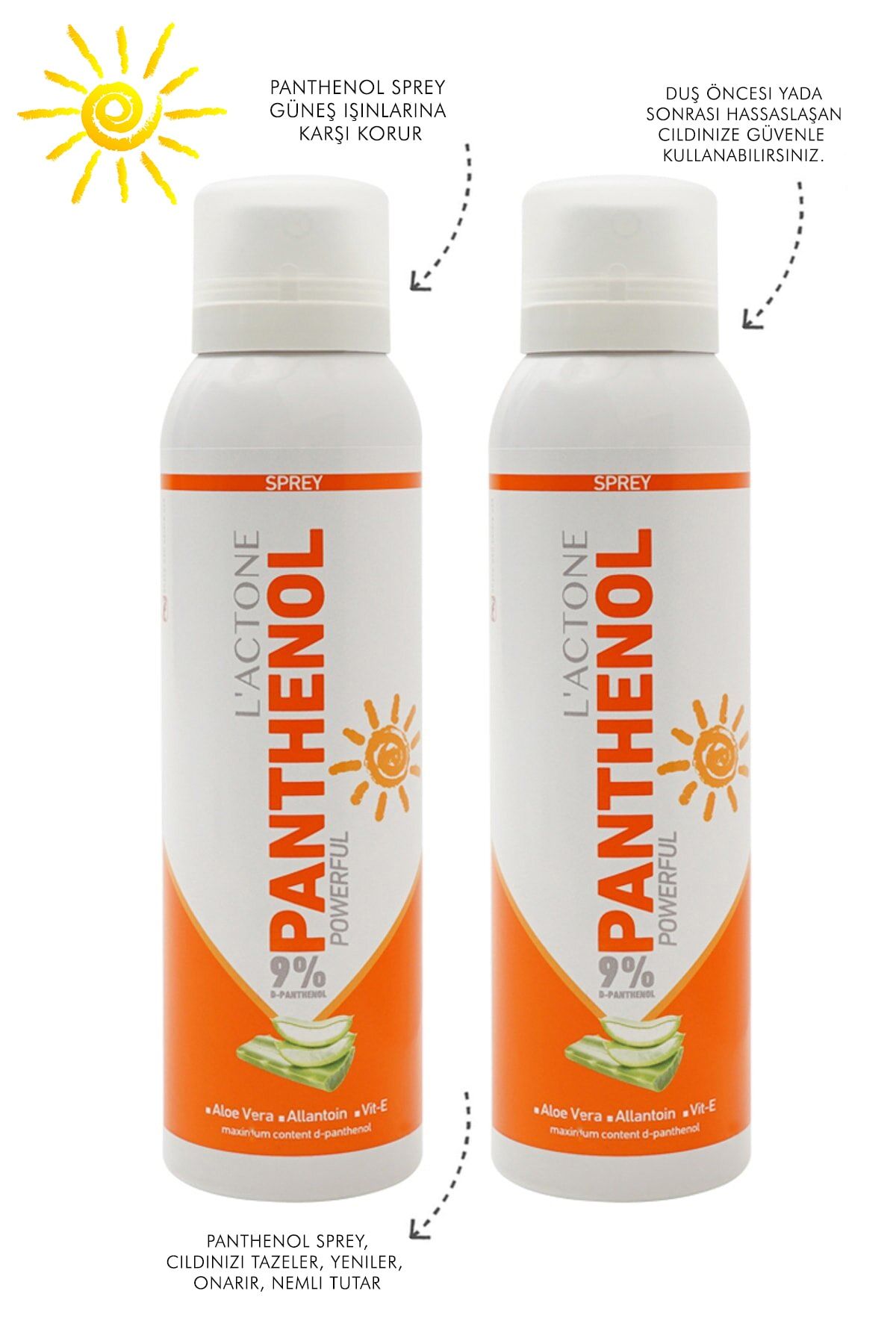 L'ACTONE 2 Li Panthenol Güneş Koruyucu Sprey Seti