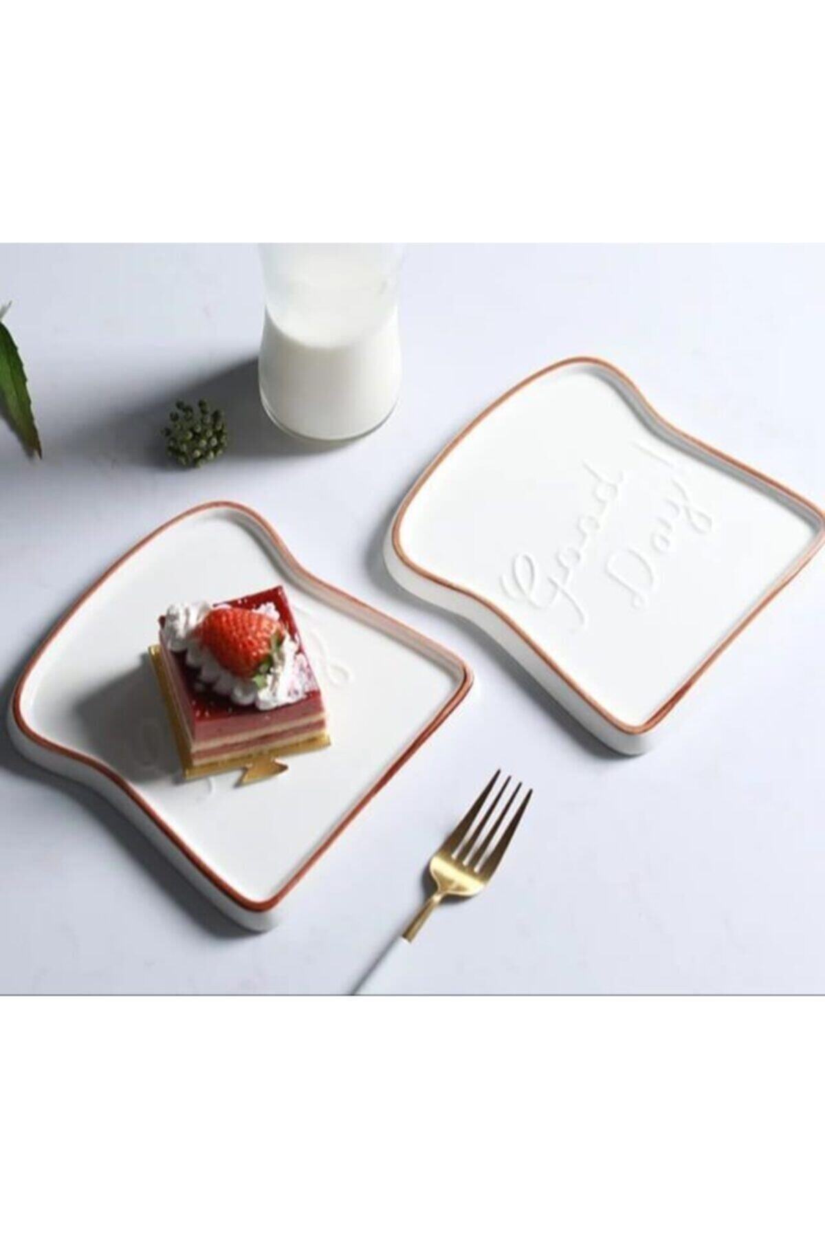 sinerjistore 2'li Orta Ve Küçük Boy Tost Tabağı Kahvaltı Sunum Tabağı Karışık Renk Tabak Ekmek Tabağı