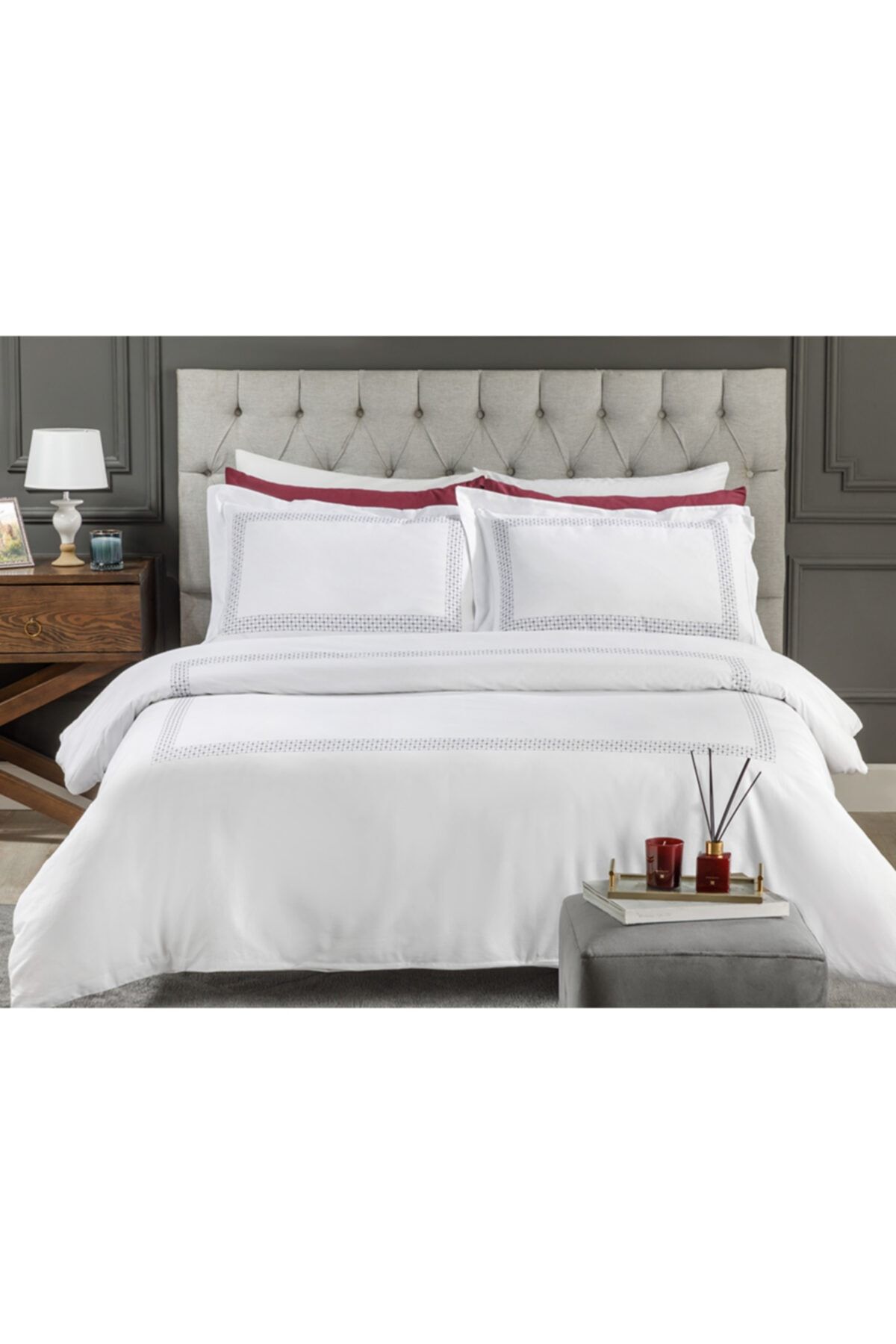 English Home Flamel Pamuklu King Size Nevresim Takımı 240x220 Cm Antrasit