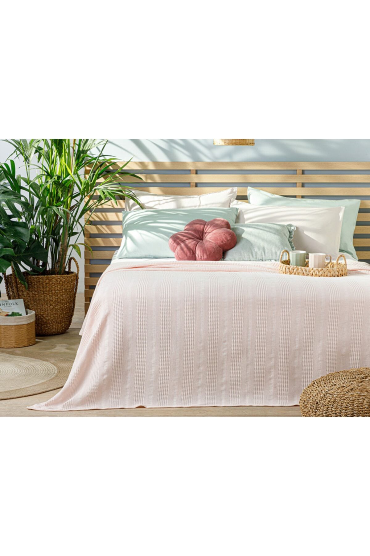English Home Comb Düz Pamuklu King Size Pike 220x240 Cm Pembe