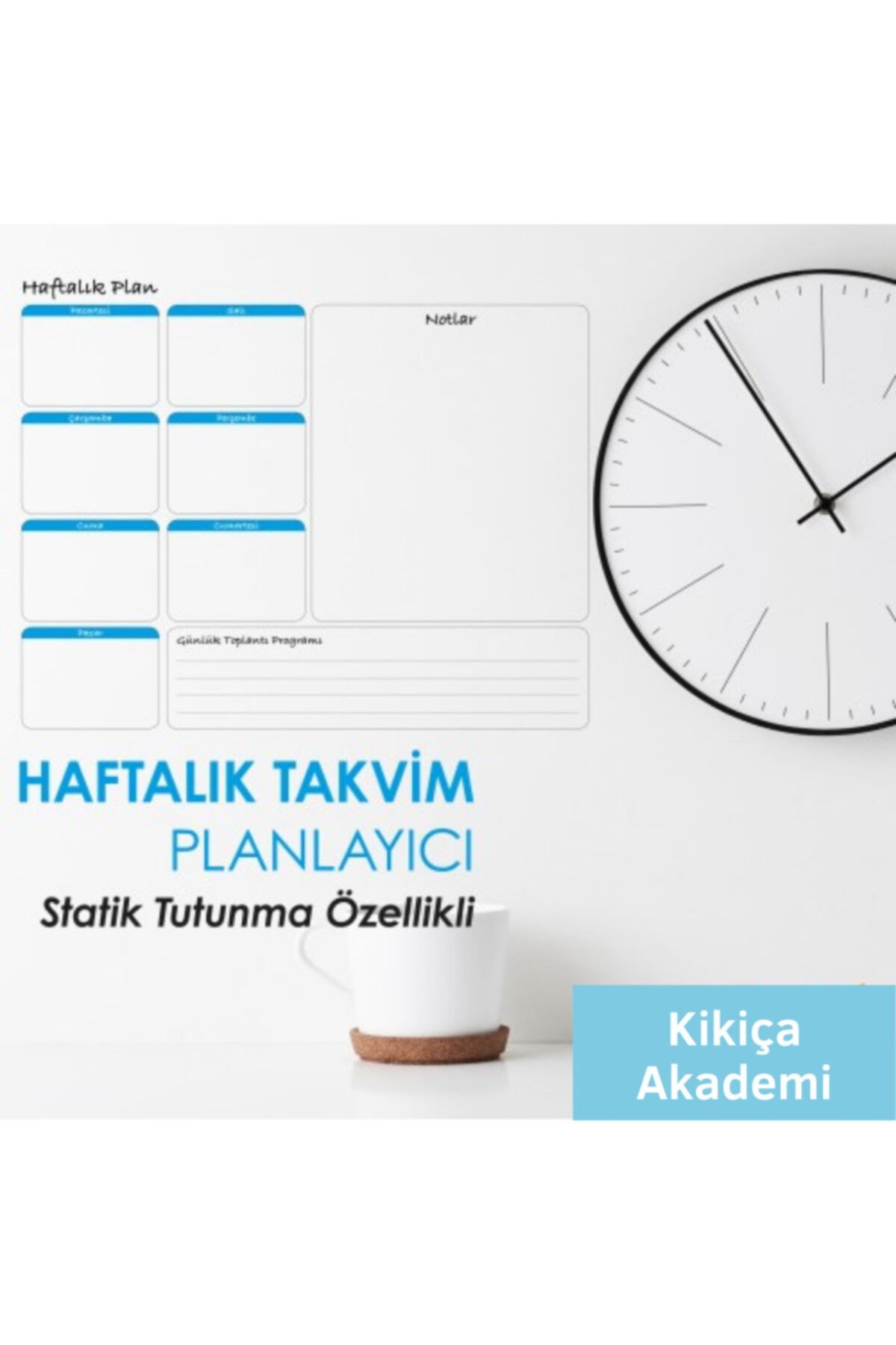 Sihirli Kağıt Haftalık Takvim Planlayıcı Statik Tutunma Özellikli Yapıştırma Gerektirmez 70x56cm