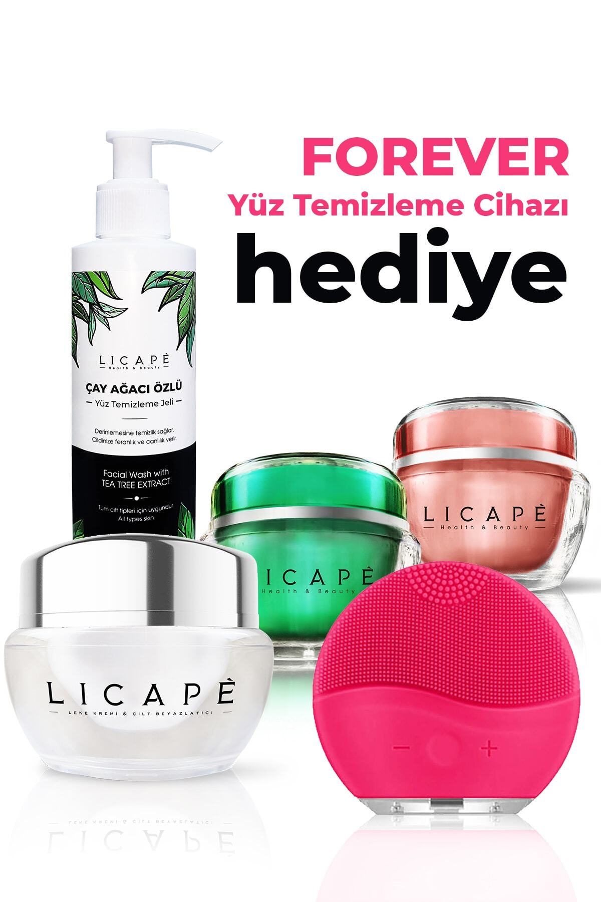Licape Leke Kremi + Gece Maskesi + Anti Aging Krem + Yüz Temizleme Jeli
