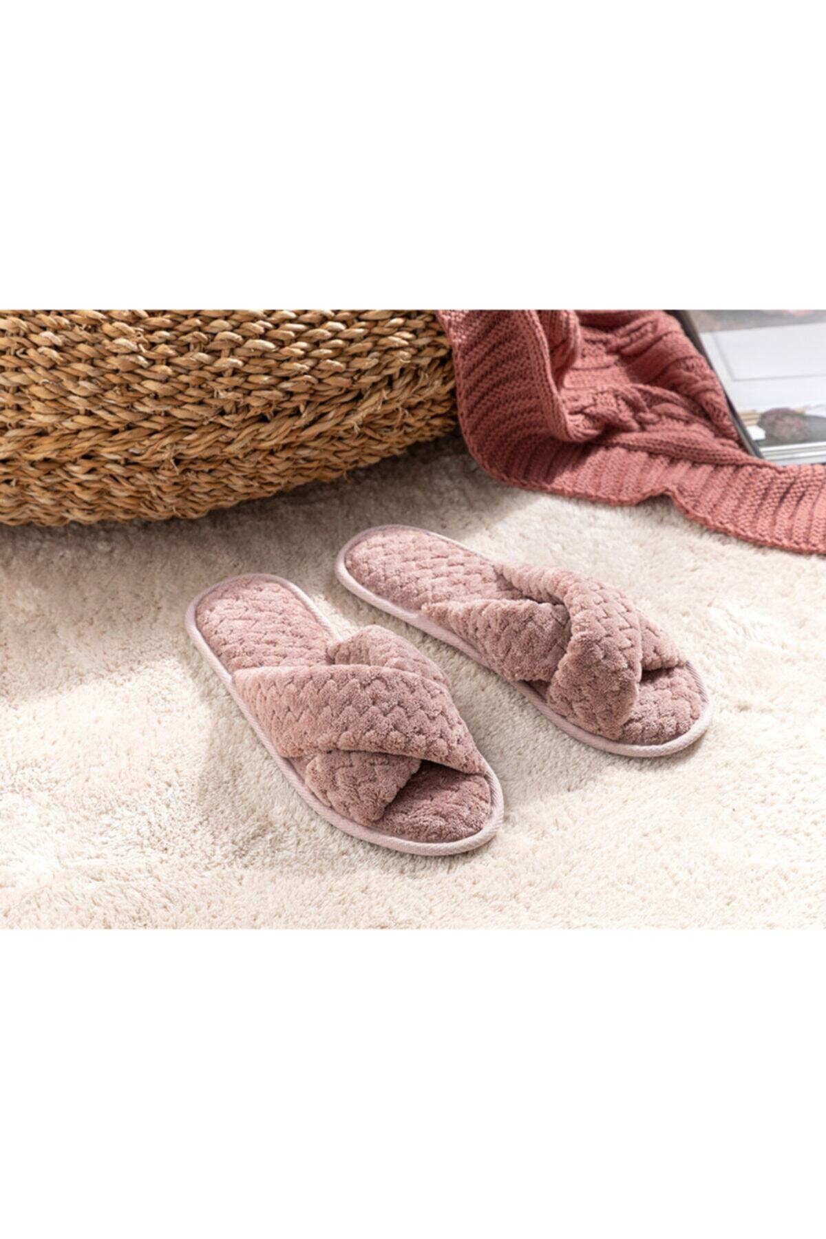 English Home Soft Stripe Wellsoft Kadın Ev Terliği 38-39 Gül Kurusu