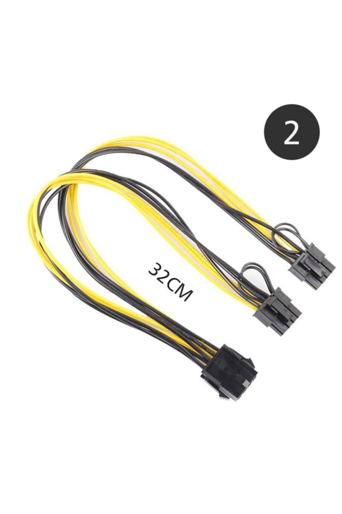 woisco 8 Pin Power Splitter Pci-e Molex 8 Pin Çoklayıcı Kablo 8 Pin 6+2 Pin (18 Awg 32cm)