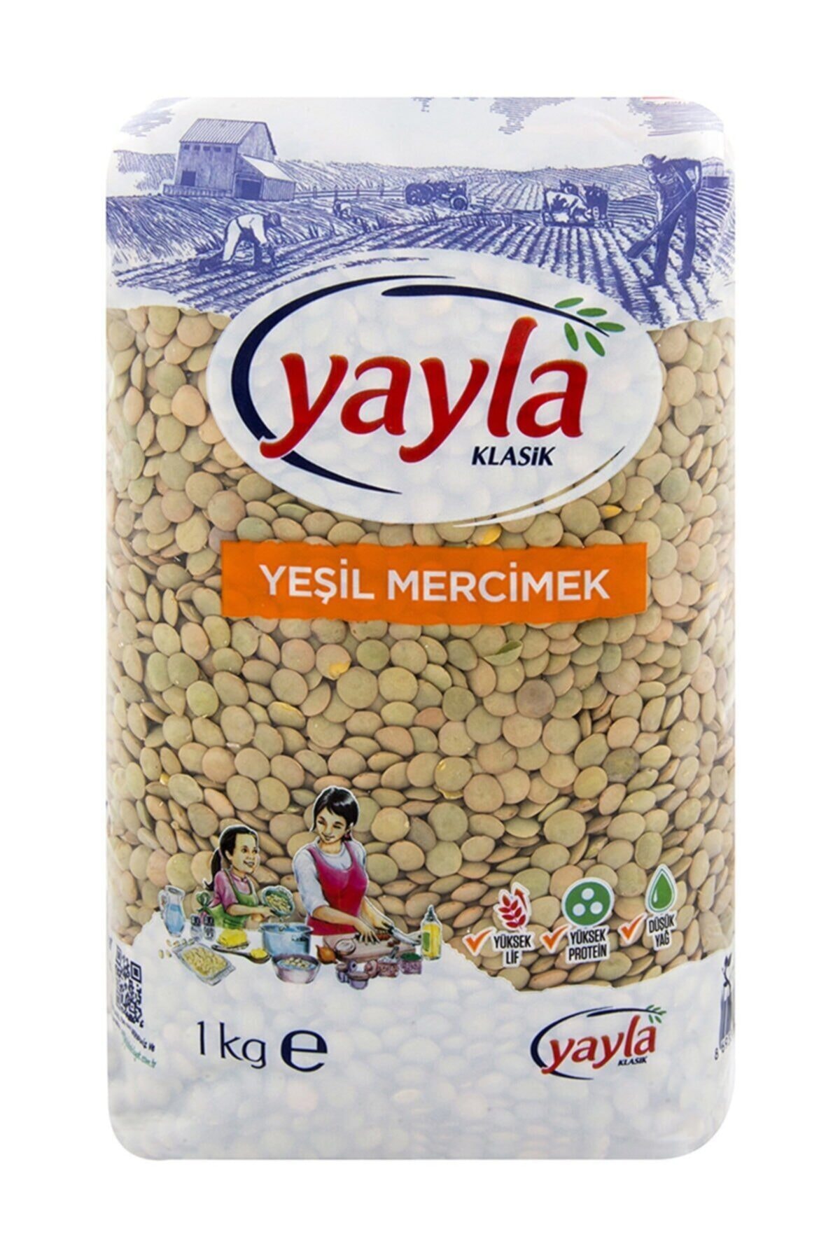Yayla Yeşil Mercimek 1 kg X 6 Adet