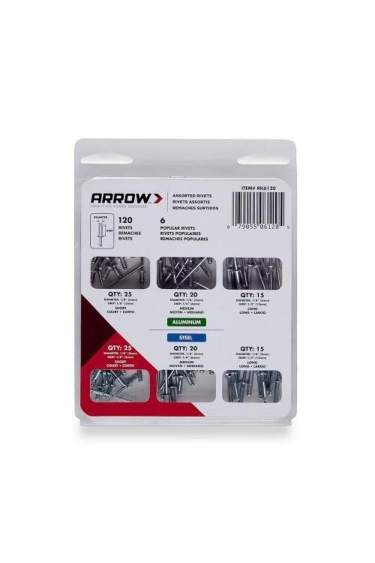 ARROW Rk6120 3 Mm Perçin Seti 120 Adet