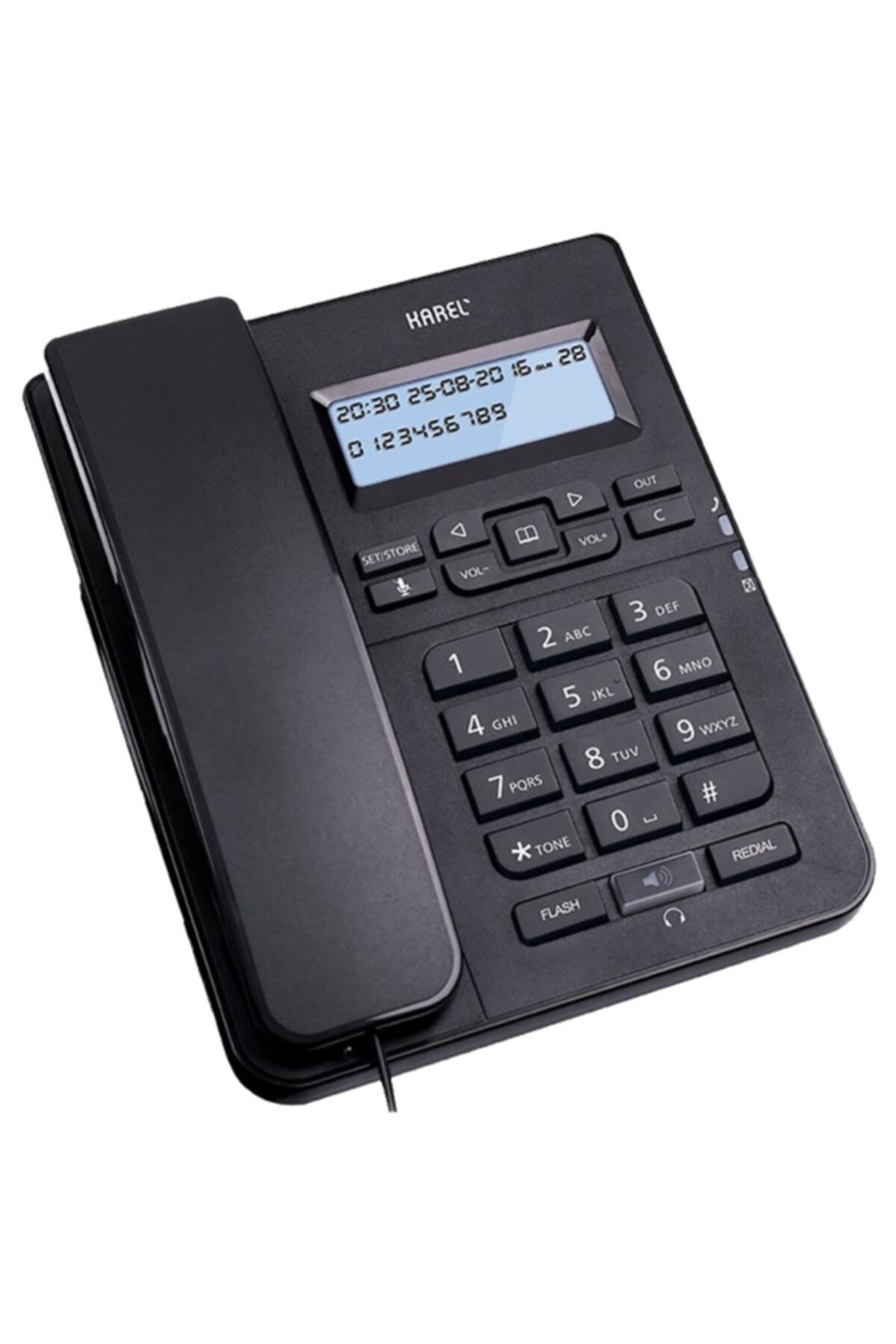 KAREL Tm145 Siyah Kulaklıklı Ekranlı Masa Üstü Telefon