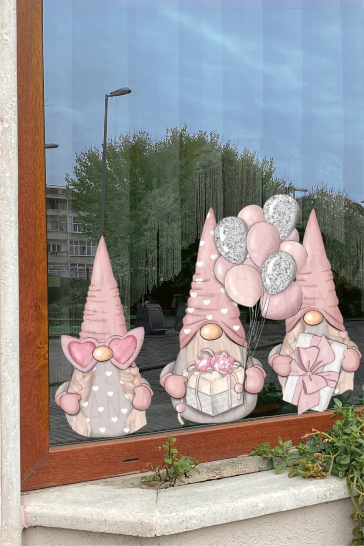 Tasarım Ada'sı Pembe Sevimli Sevgili Cüceler Sevgililer Gününe Özel