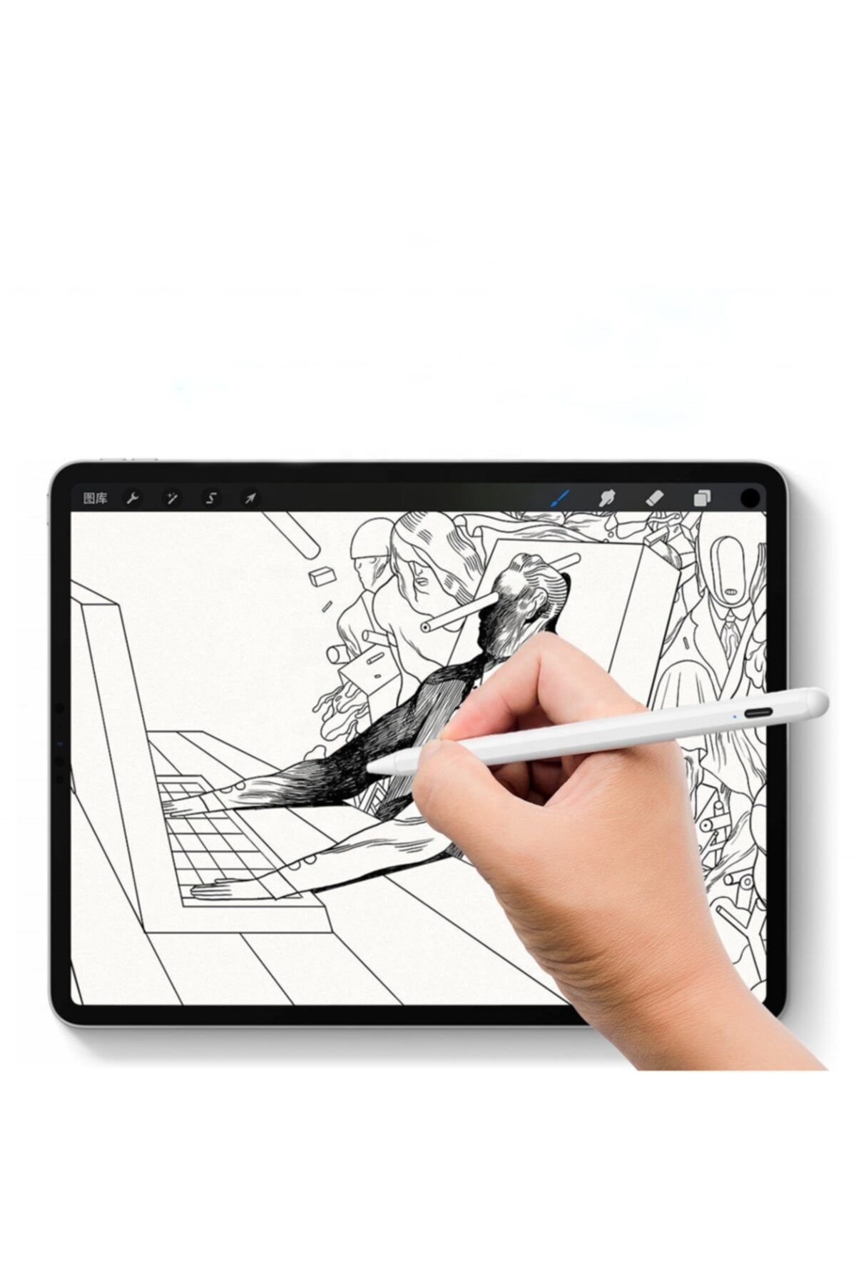 wowlcraft wowlett Apple Ipad Pro 11 A1980 Sensitivity Pro Stylus Kalem Dokunmatik Kapasitif Hassas Çizim Tablet Kalemi