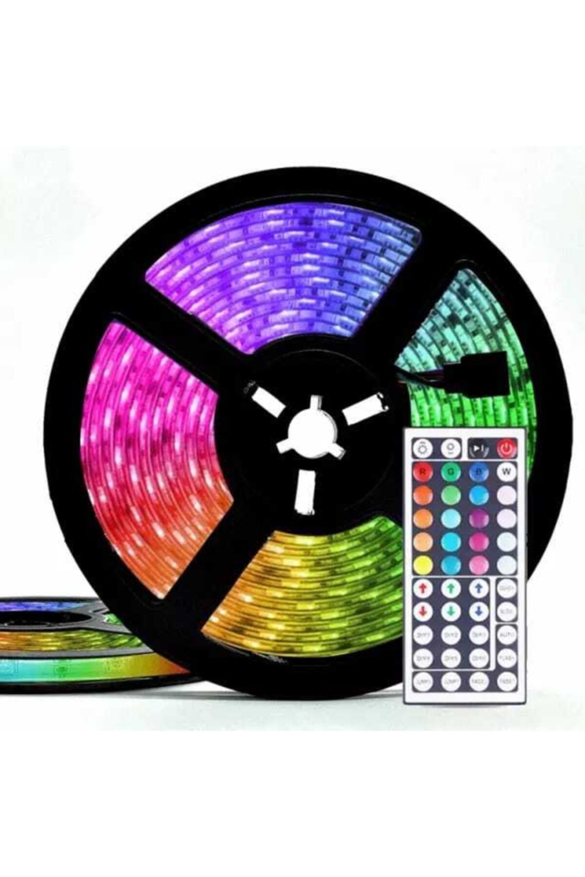 Kazan bilişim Kb-led Şerit Led Iç Ve Dış Mekan 3 Çipli 5 Metre Kumandalı Tek Şerit Su Geçirmez Led Rgb All