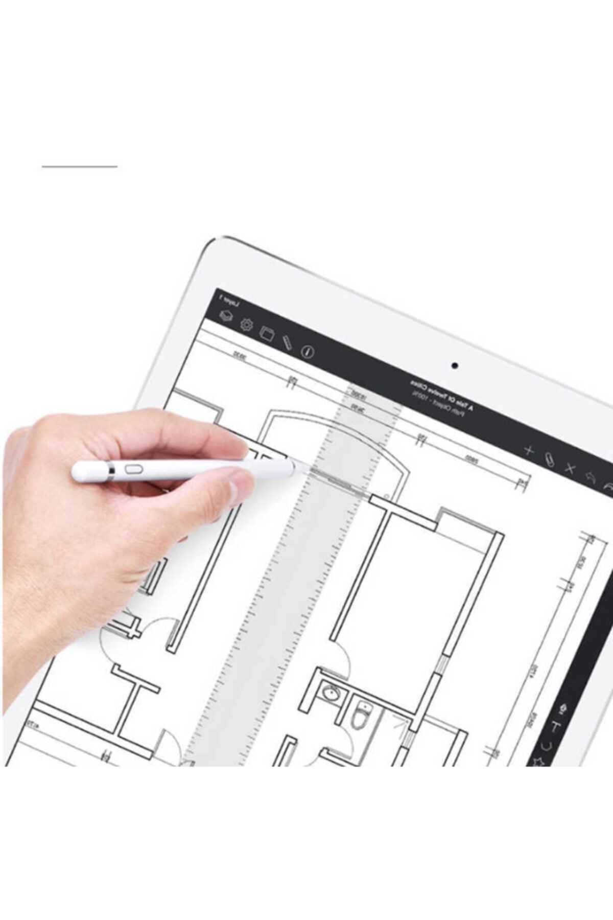 wowlcraft wowlett Ipad Pro 12.9 Uyumlu Stylus Hassas Uçlu Dokunmatik Çizim Kalemi
