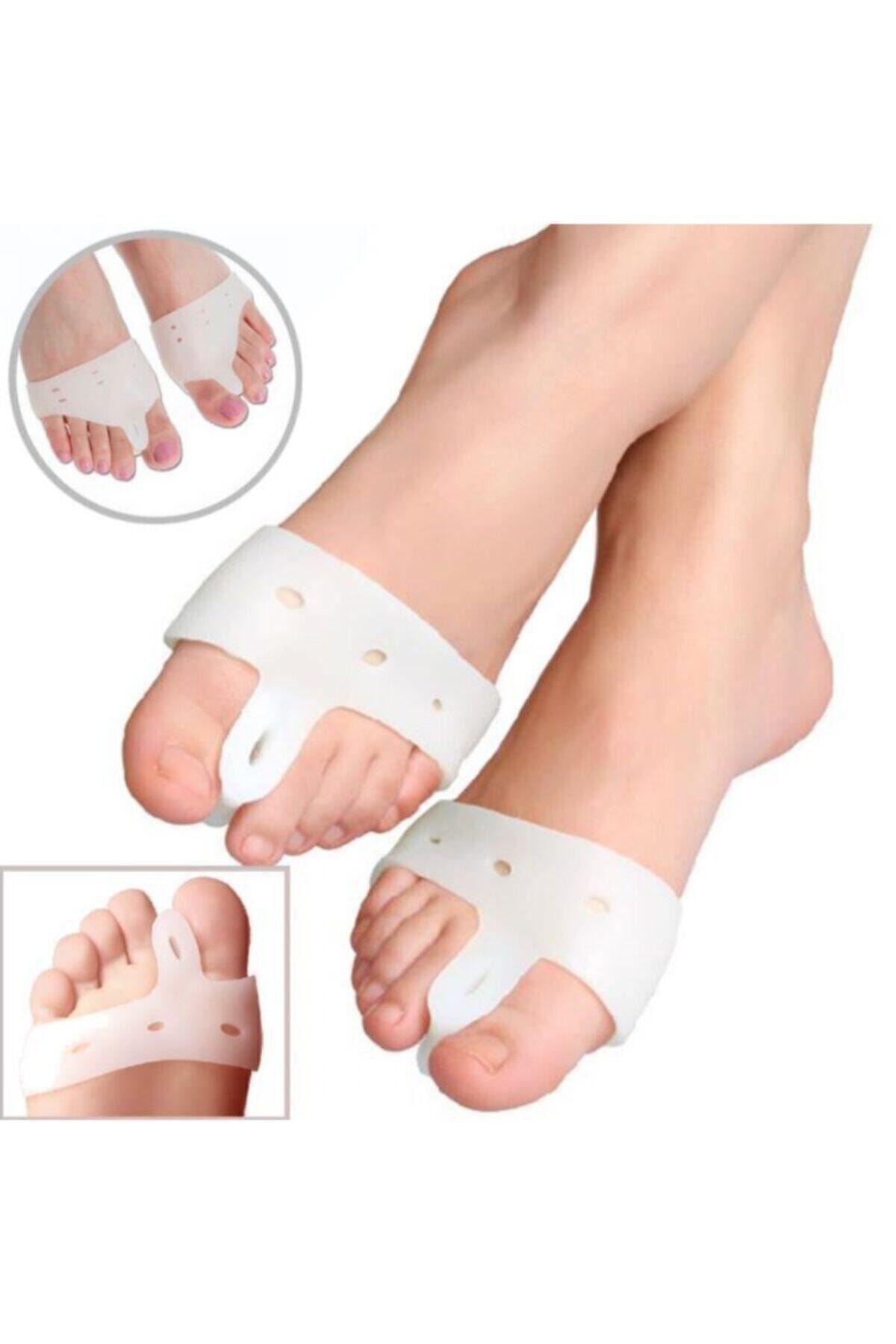 CMT 2 Li Silikon Makaralı Ayak Baş Parmak Gömleği Kemik Koruyucu Bunyon Halluks Valgus Parmak Ayırıcı