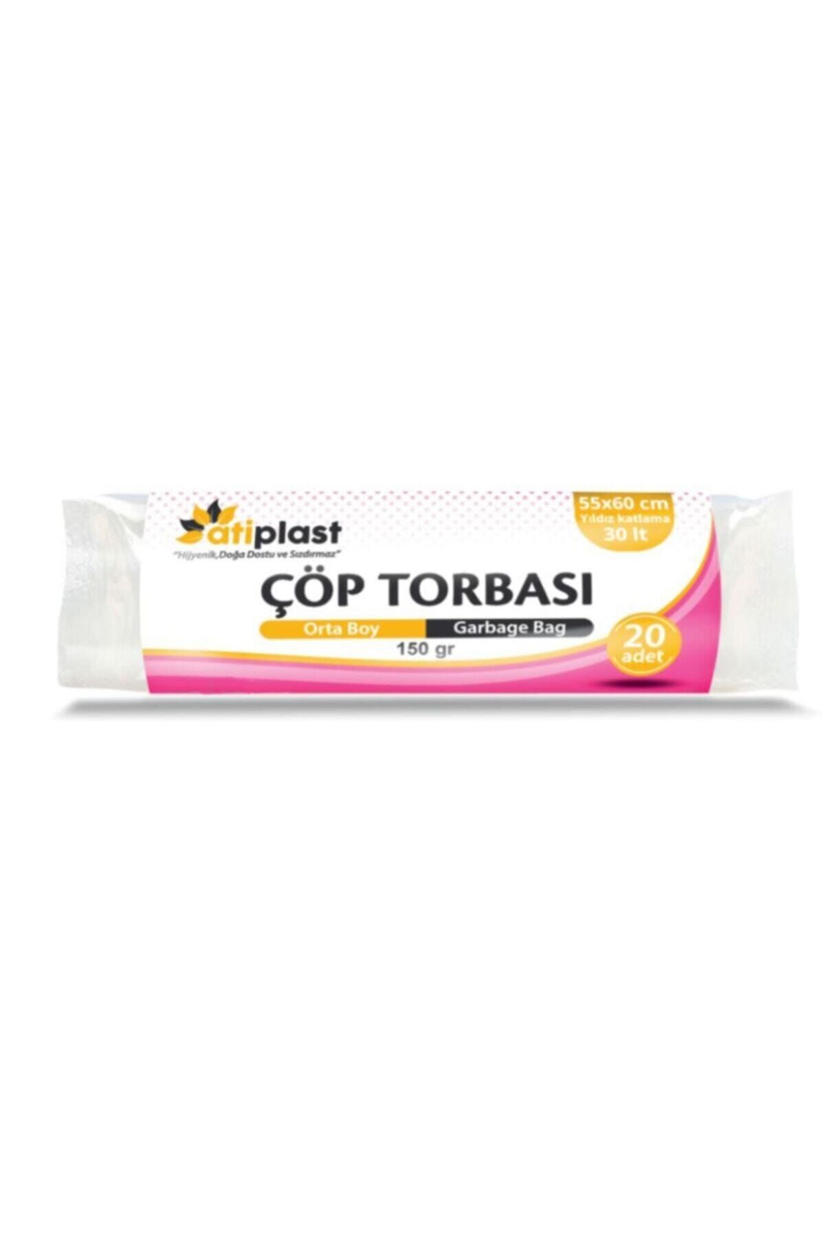 ATİPLAST Standart Orta Boy Çöp Poşeti Mavi 70 gr 55x60 Cm 20'li