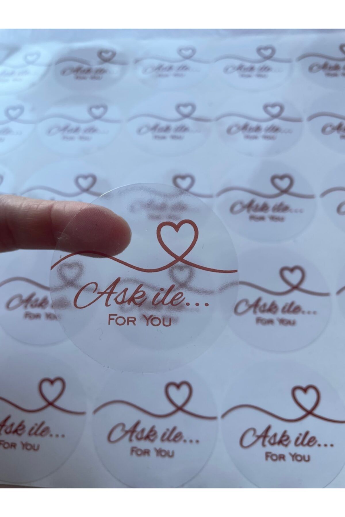 eylülün etiket fabrikası Aşk Ile Şeffaf Sticker