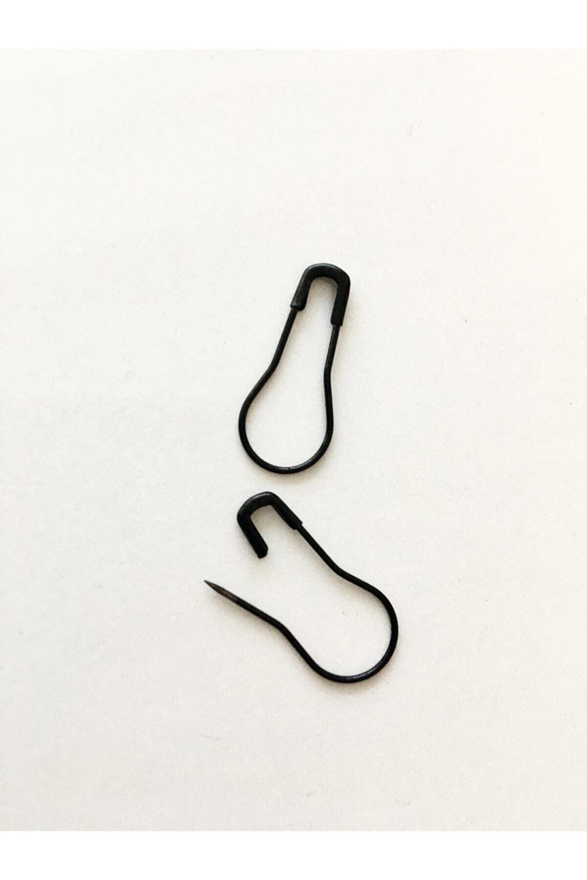 İzgi Concept 100 Adet Siyah Renk Çengelli Iğne Ampul Tip Etiket Iğnesi 2 Cm Çatal Iğne Black Needle