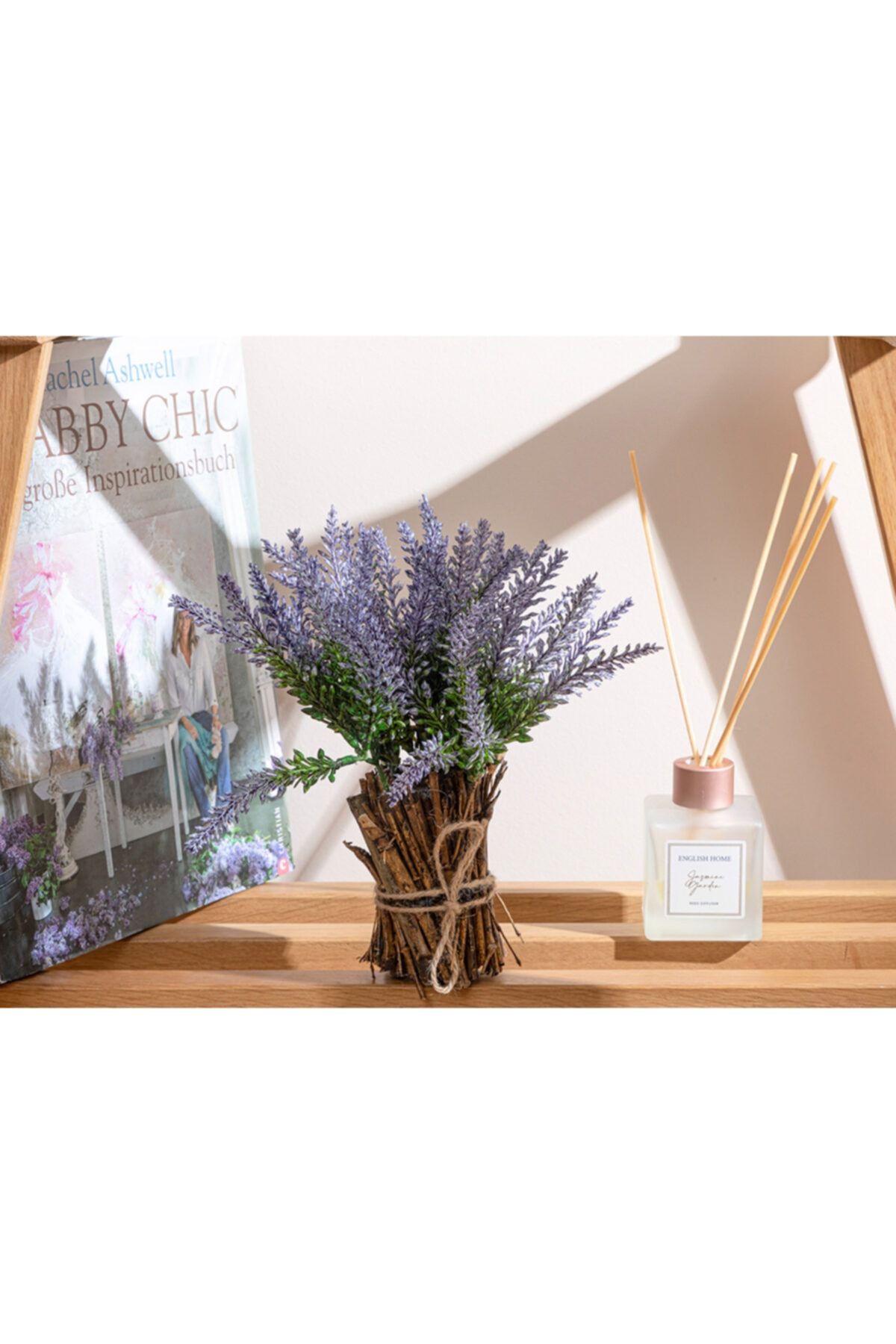 English Home Lavender Leaves Vazolu Yapay Çiçek 23 Cm Mor