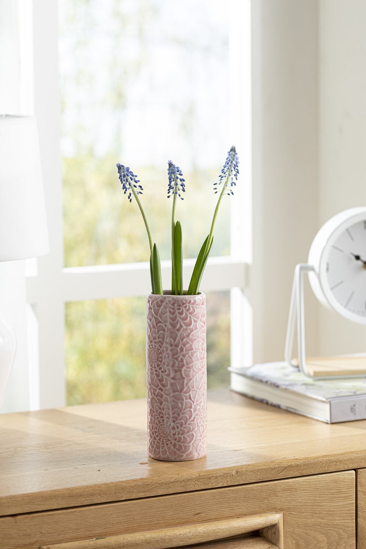 English Home Flowers Porselen Vazo 6,6x6,6x18,3 Cm Pembe