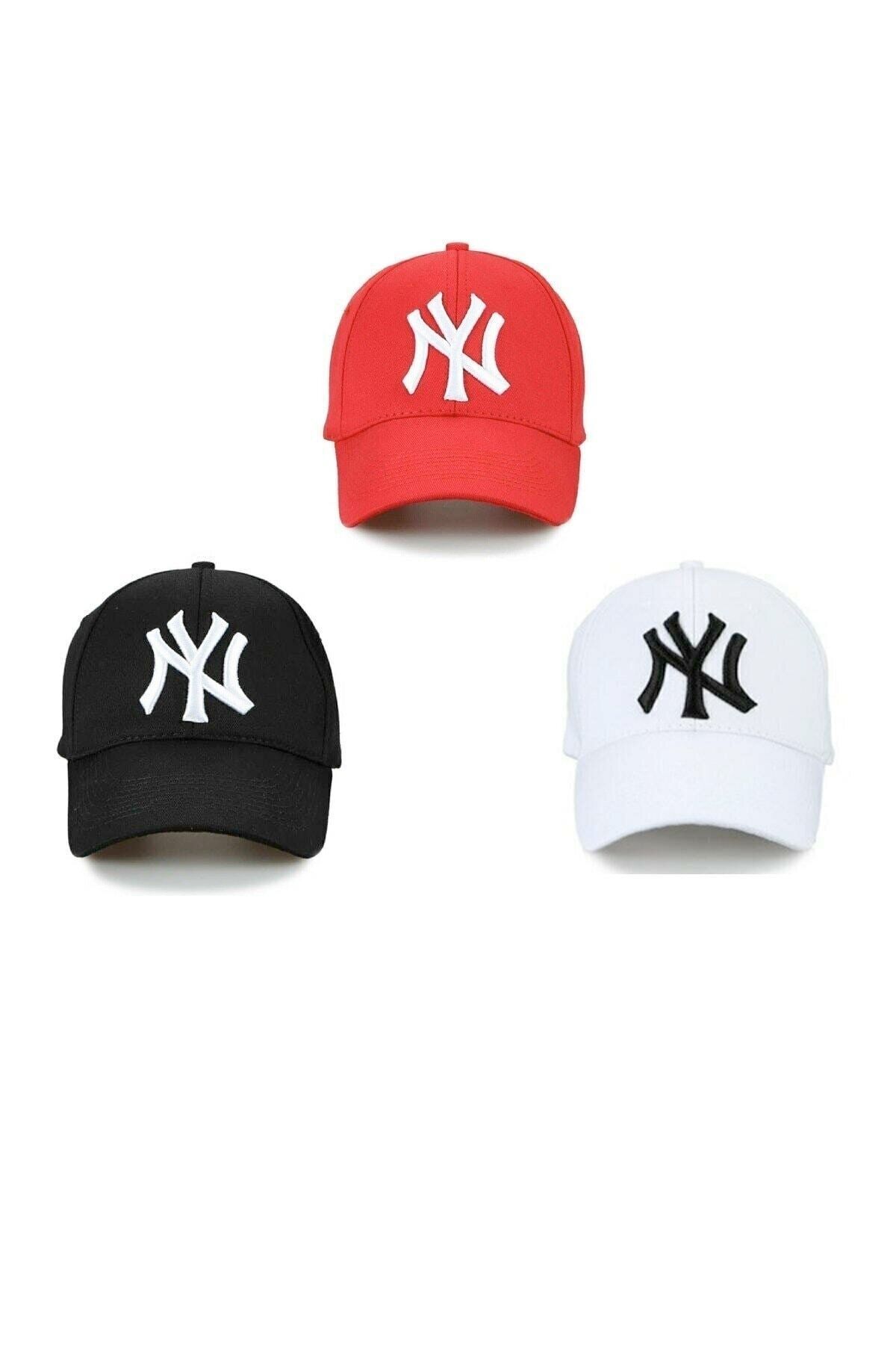 QUATEX Unisex Ny 3'lü Kırmızı Set Şapka