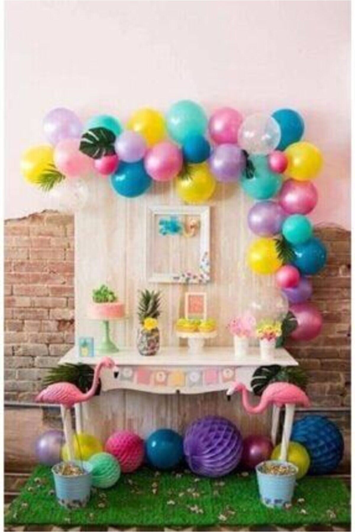 MAVİ PARTY Flamingo Konsept 80 Adet Balon Ve Balon Zincir