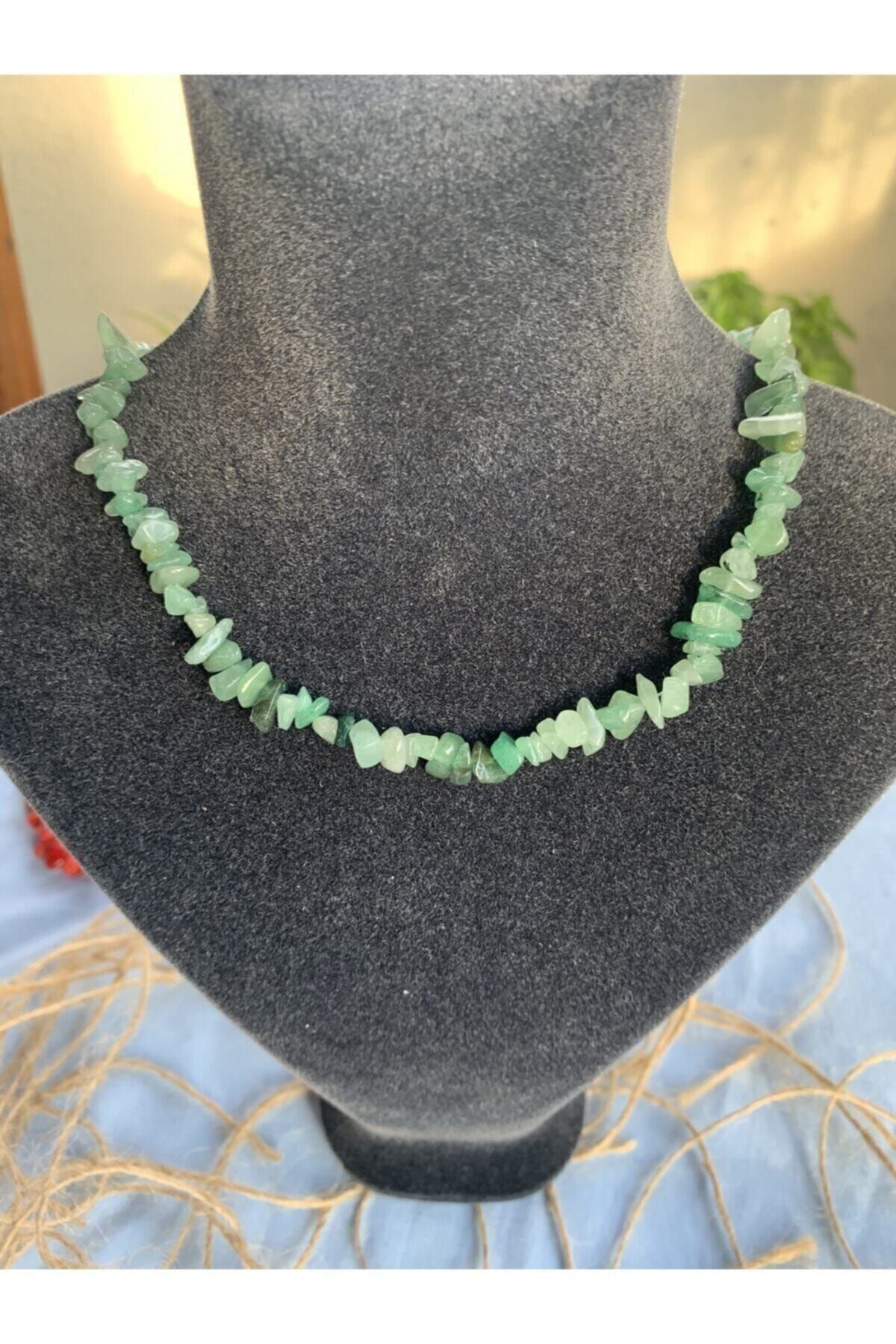 Dibati Accessories Aventurin Taşı Kırık Doğaltaş Kolye
