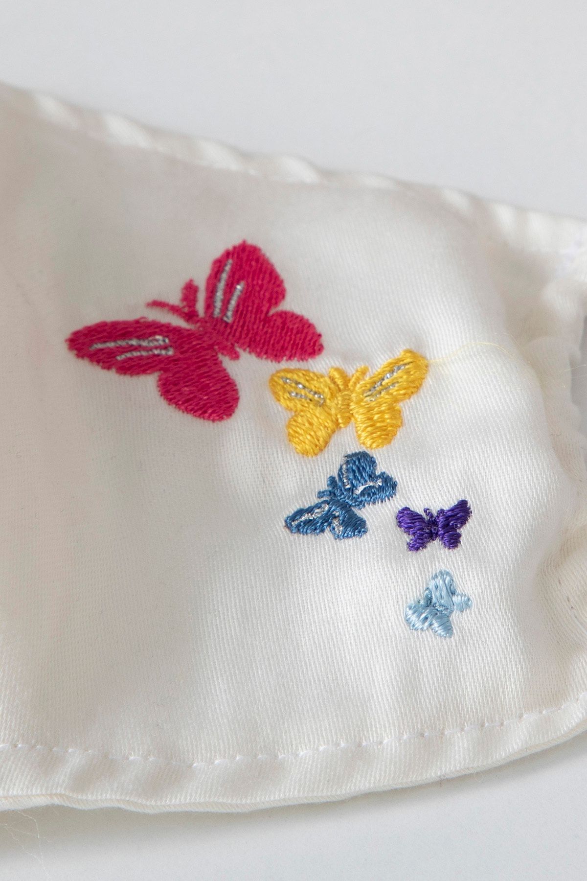 English Home Butterflys Pamuklu Çocuk Maske 4-12 Yaş Ekru