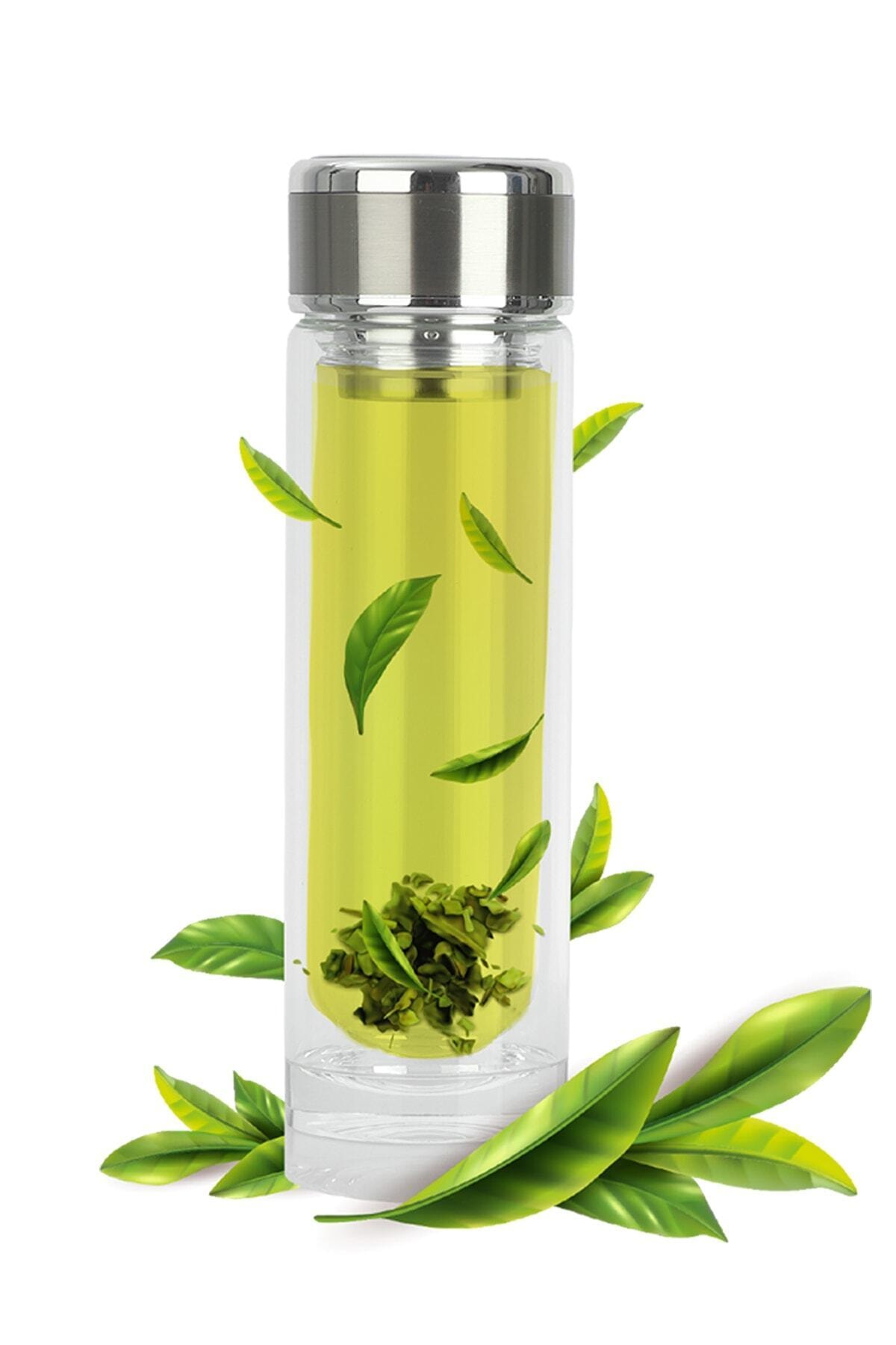 BAYLAR Kaliteli Çift Katman Cam Süzgeçli 350 Ml Matara