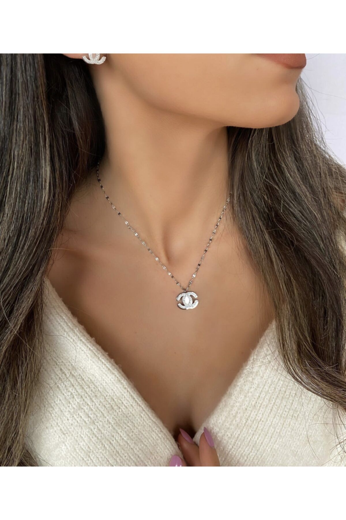 YakamozTakı Chanel Modeli Çelik Kolye