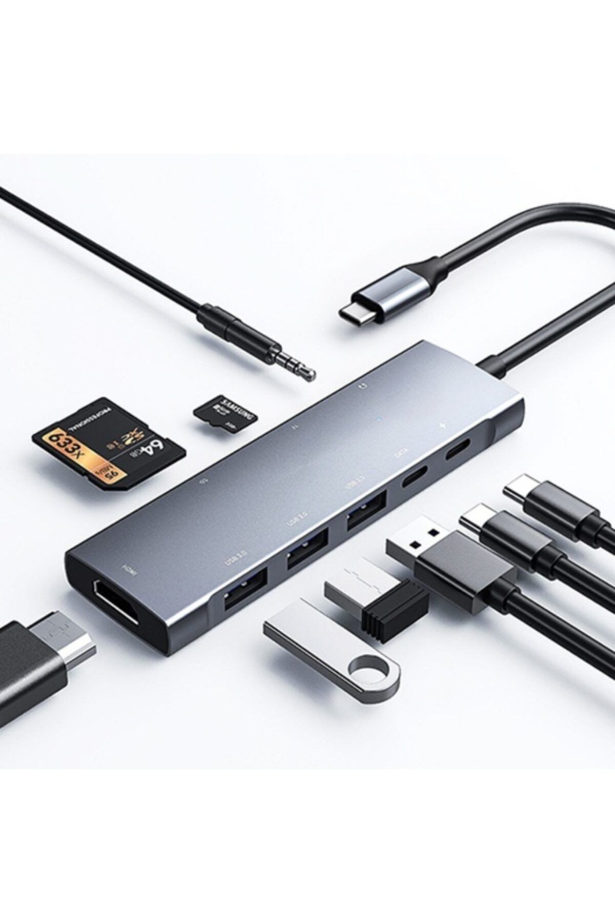 Maf Aksesuar Ally 9in1 Type-c Hub 4k 30hz Ethernet Hdmi Usb 3.0-sd-pd Adaptör
