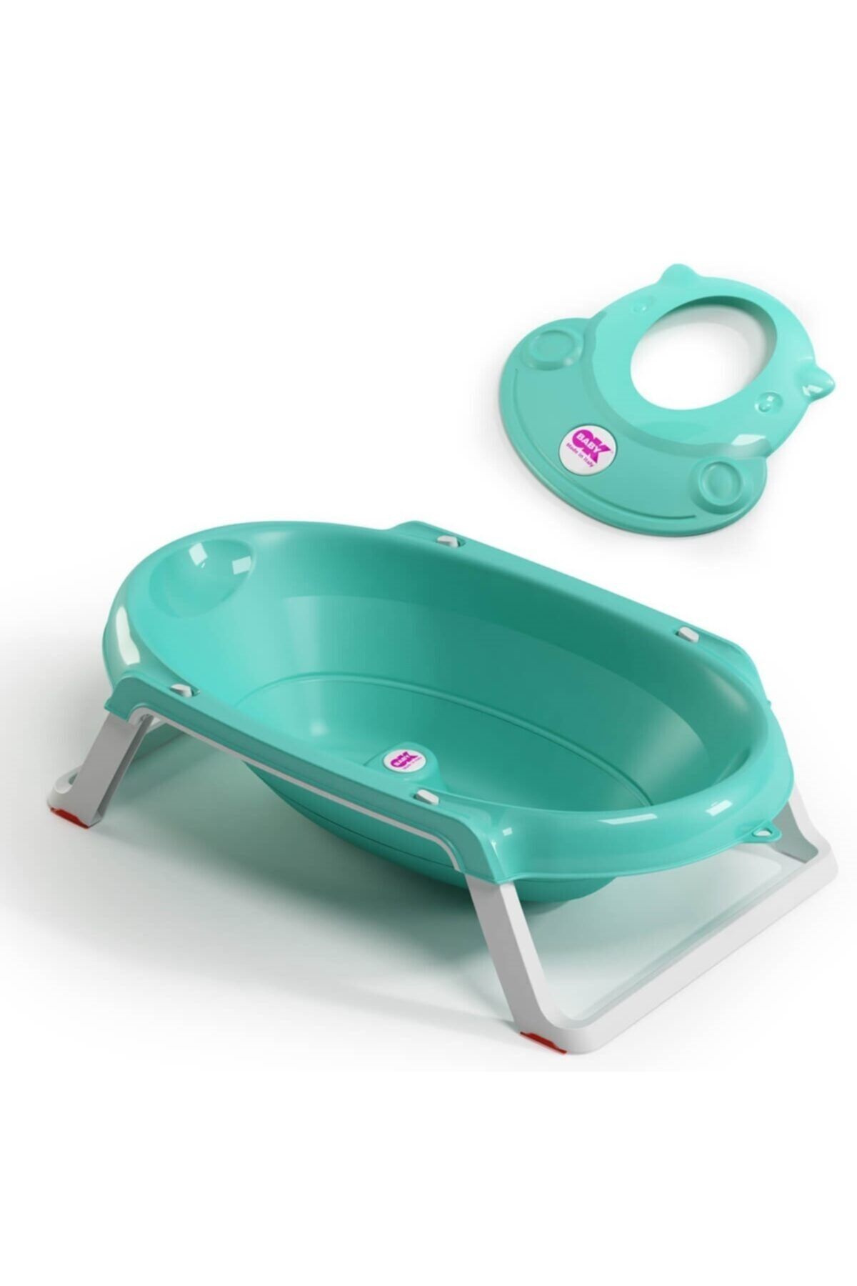 OkBabyy Okbaby Onda Slim Katlanır Bebek Küveti & Hippo Banyo Siperliği / Turkuaz