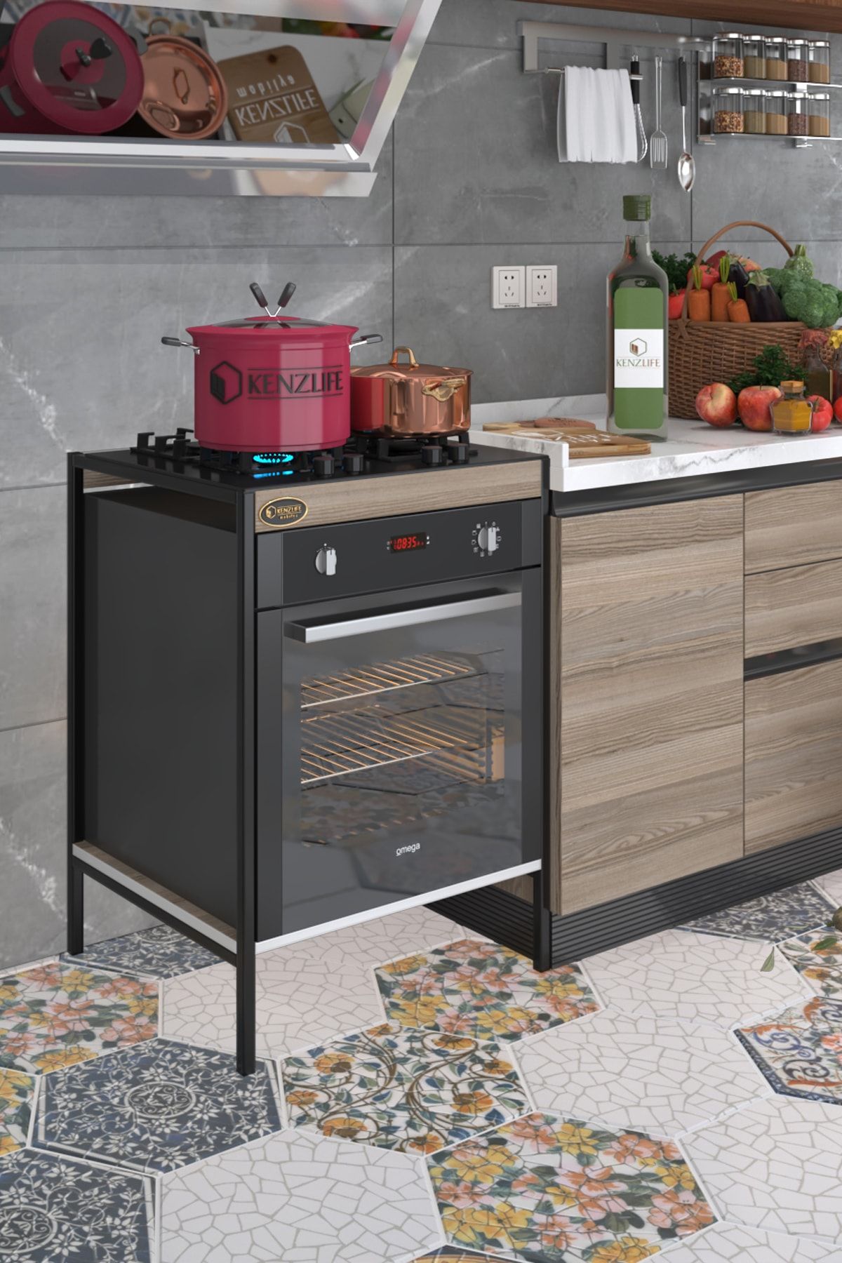 Kenzlife Ankastre Modülü Kabini Plütonyum Crdsyh Fırın Ocak Dolabı Ayaklı