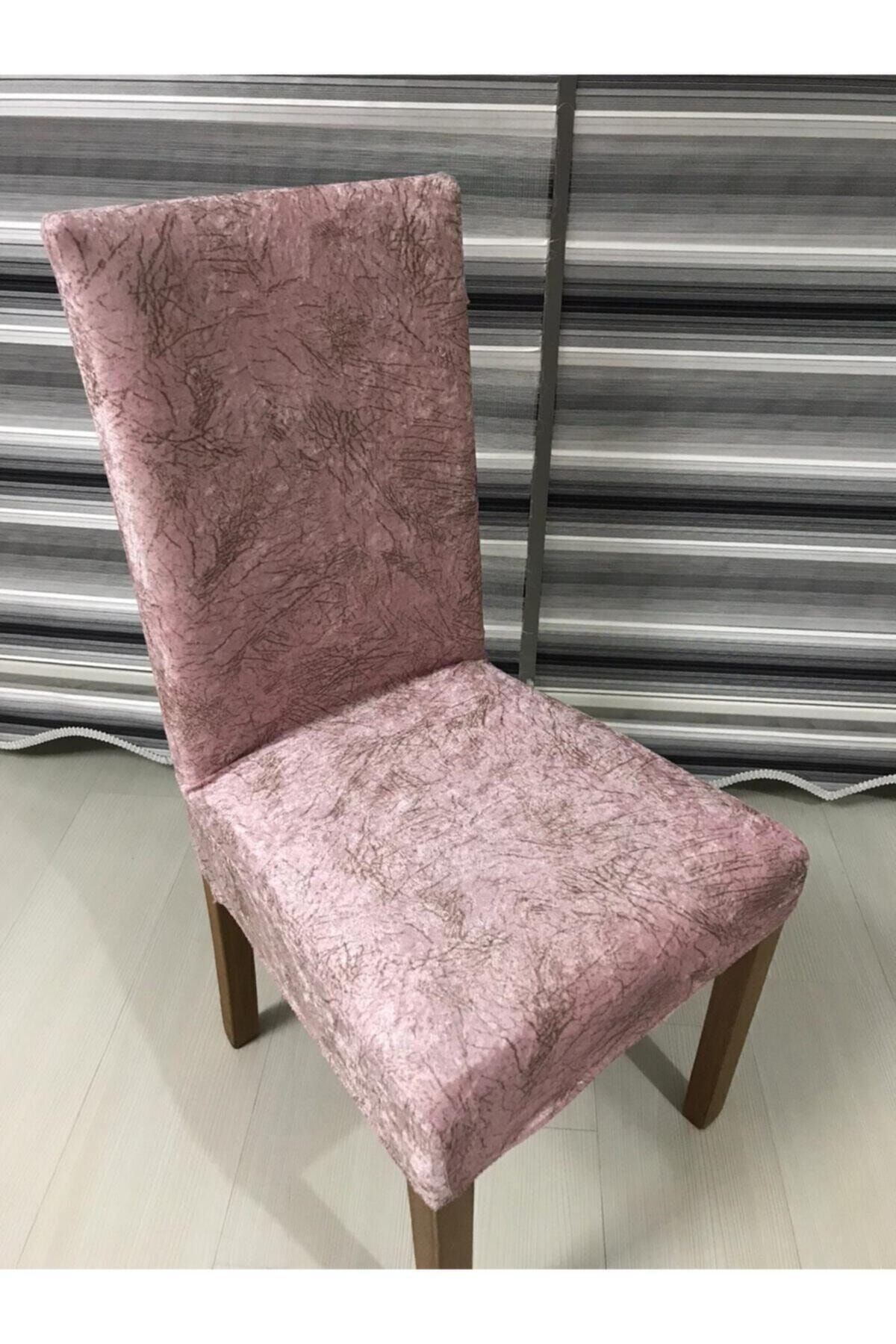 Hilal Home pudra pembesi 6'lı sandalye kılıfı