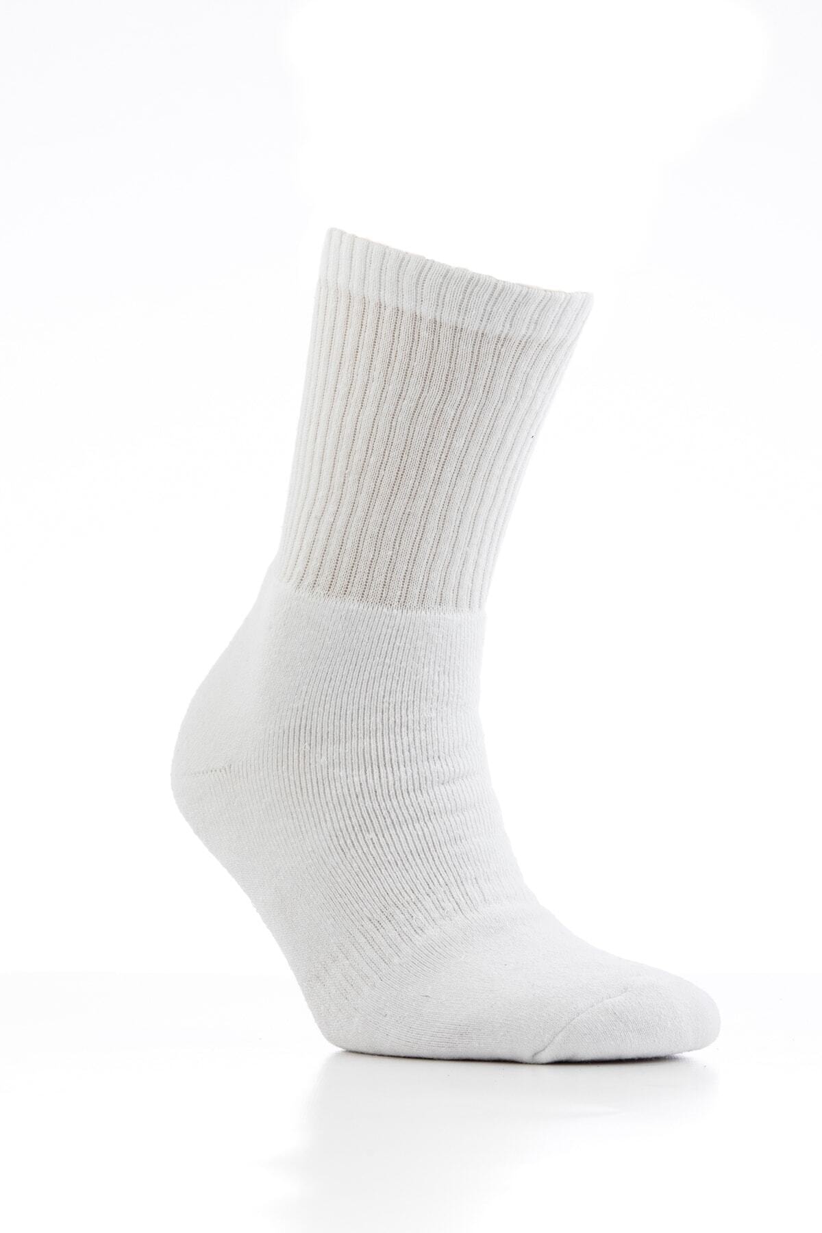 Klas Reyon Basketbol Tenis Beyaz Unisex Havlu Spor Çorabı