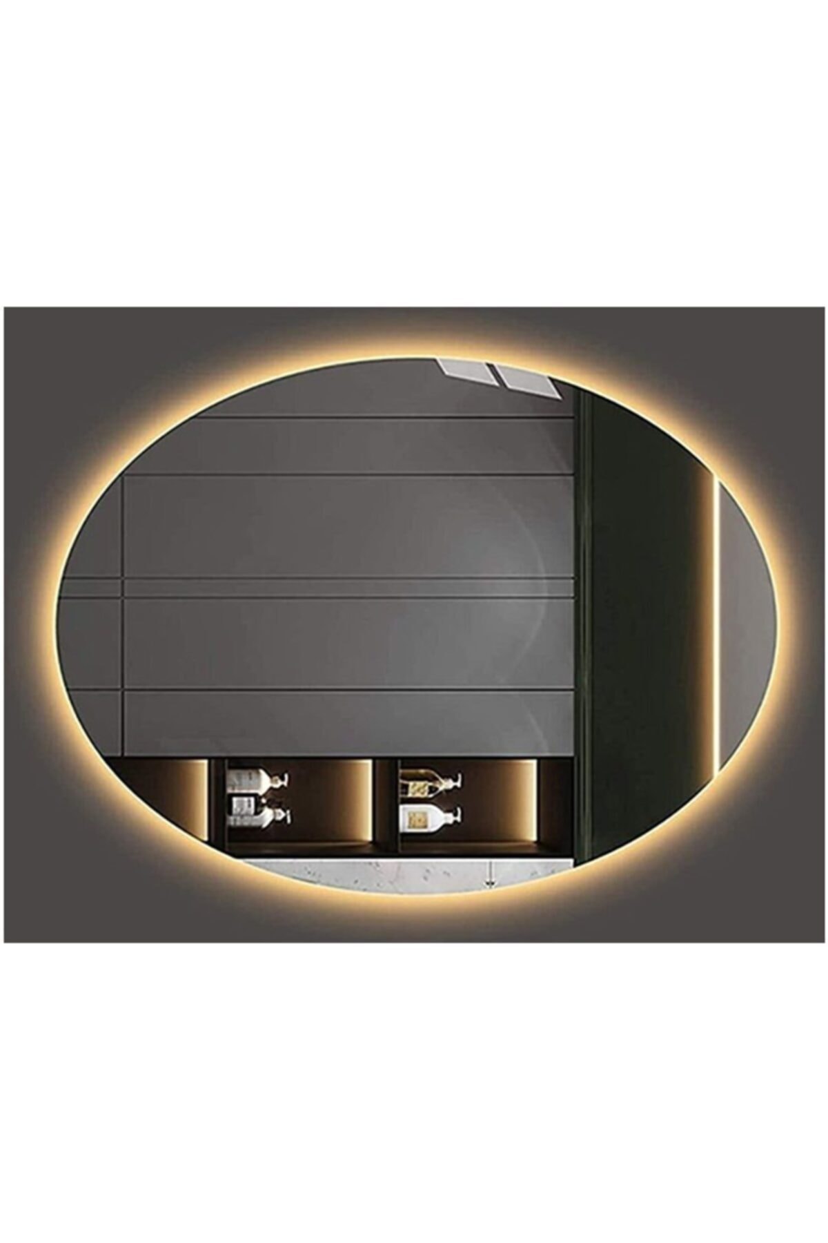 GLOBAL LED MIRROR 80x60 Günışığı Elips Işıklı Ayna Banyo Aynası Tuvalet Aynası Ledli Ayna 80*60 Elips