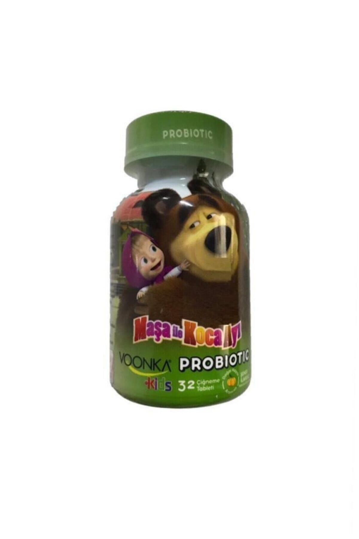 Voonka Kids Maşa Ve Koca Ayı Probiotik Kayısı Aromalı 32 Çiğneme Tableti