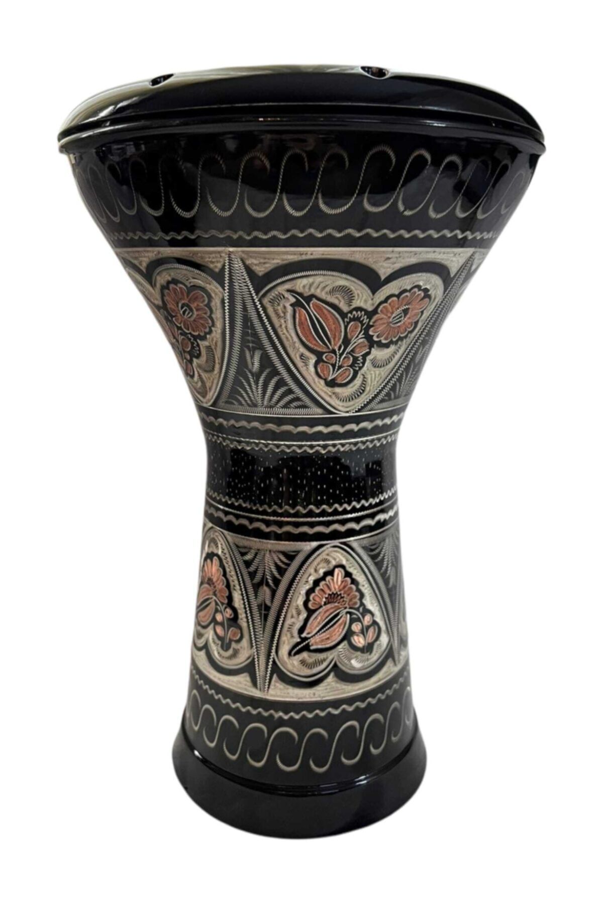 My Yonca Profesyonel Özel Bakır Işlemeli Mısır Darbuka Doumbek Oryantel + Taşıma Çantası Ve Alyan Anahtarı