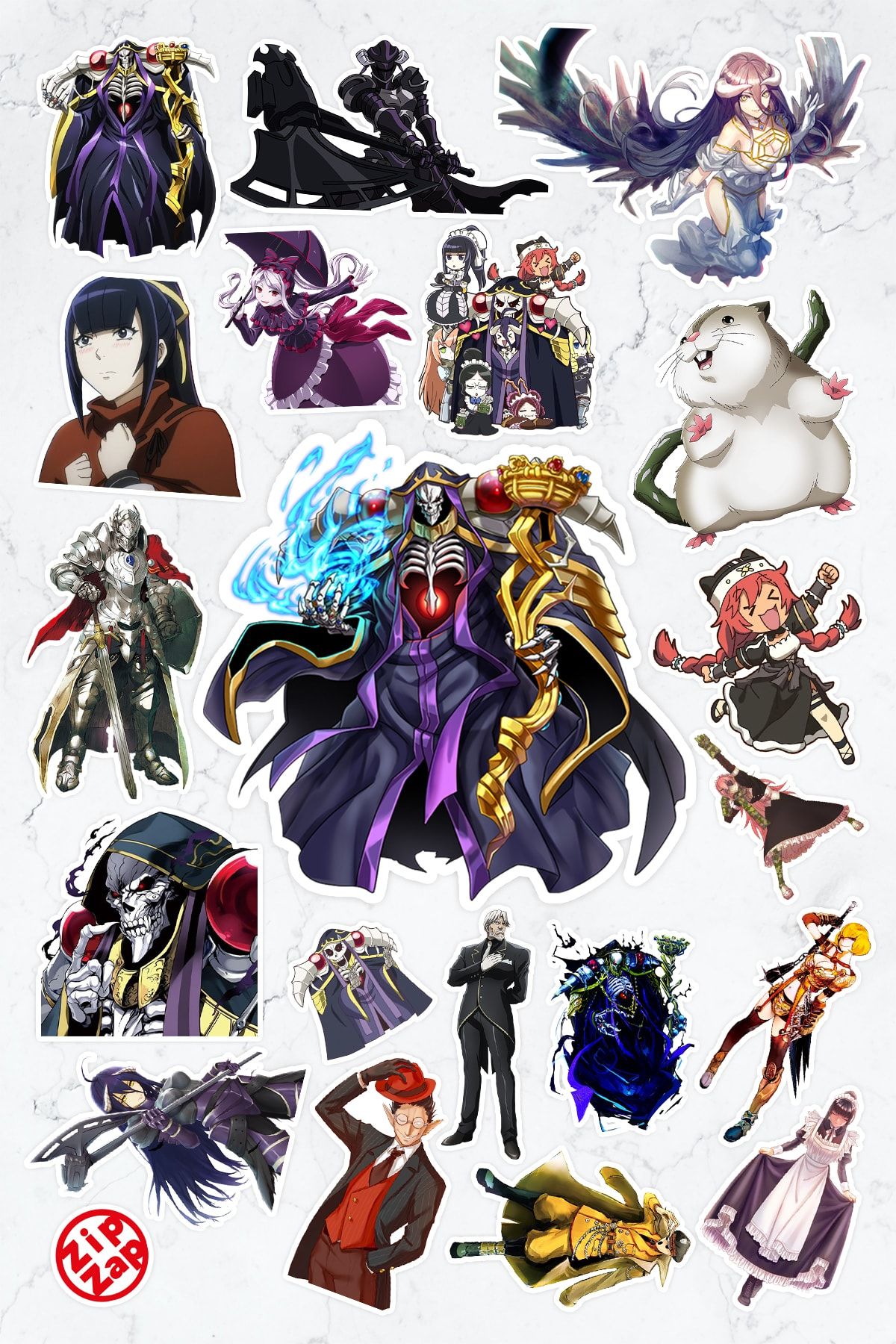 ZipZap Overlord Sticker Paketi 20 Adet Anime Sticker